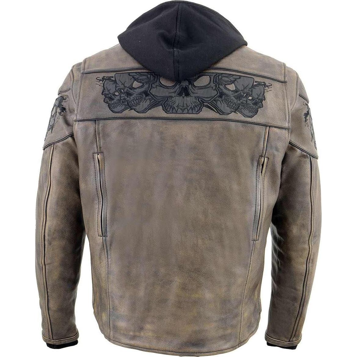 Chaqueta de Cuero Marrón Desgastado Milwaukee Leather MLM1561