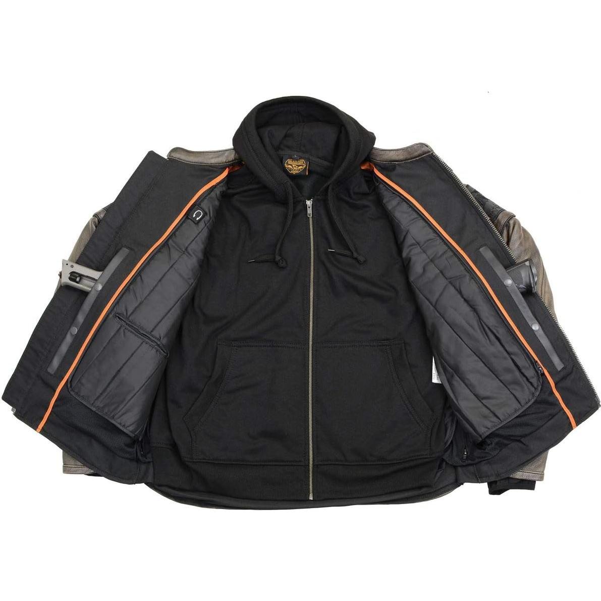 Chaqueta de Cuero Marrón Desgastado Milwaukee Leather MLM1561