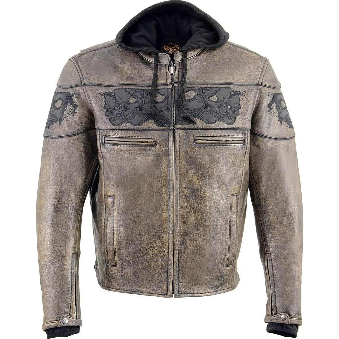 Chaqueta de Cuero Marrón Desgastado Milwaukee Leather MLM1561