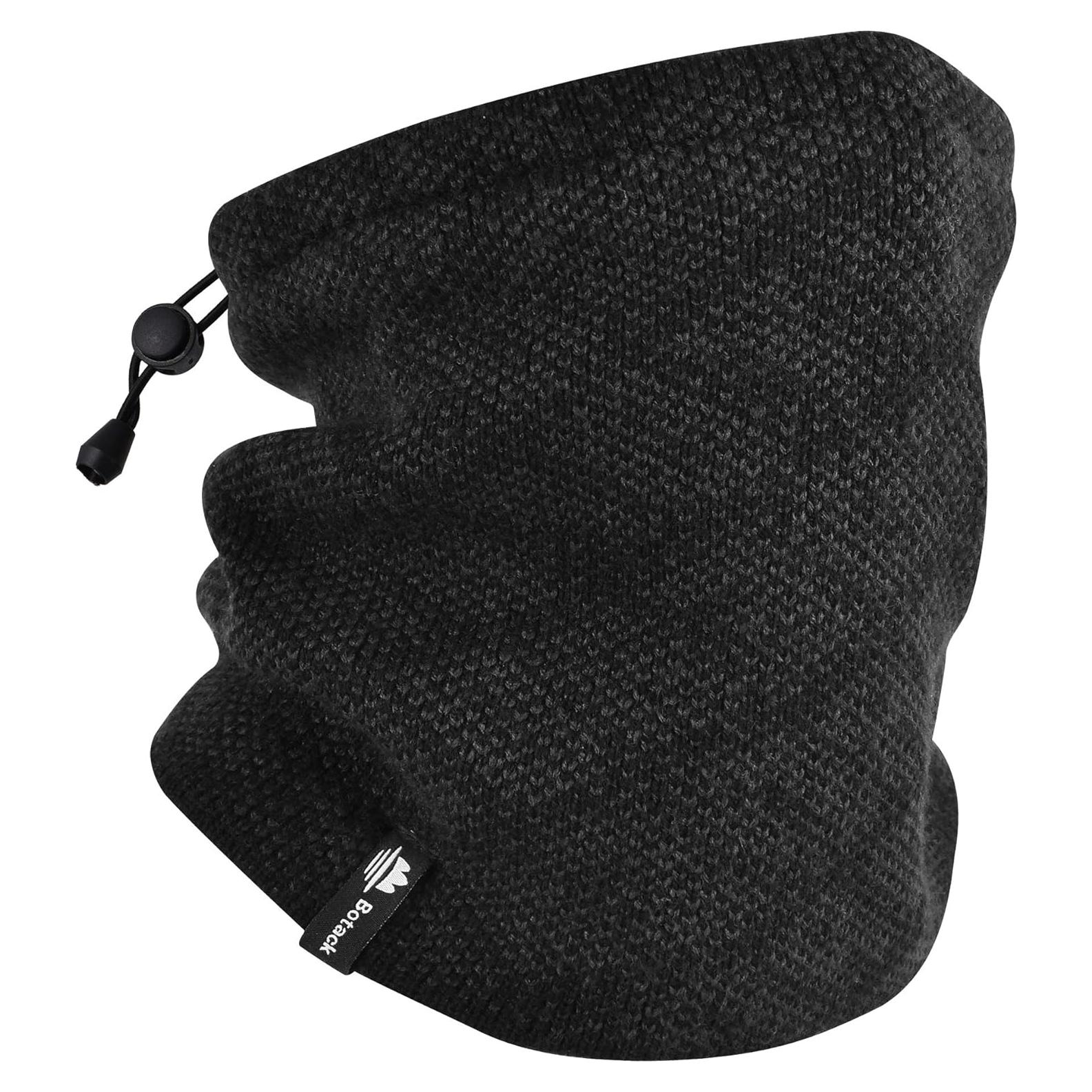 Calentador de Cuello Térmico Polar Negro para Esquí y Ciclismo