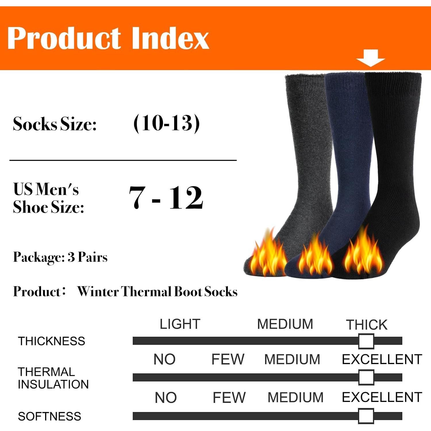 Calcetines Térmicos Gruesos NevEND para Hombre - 3 Pares