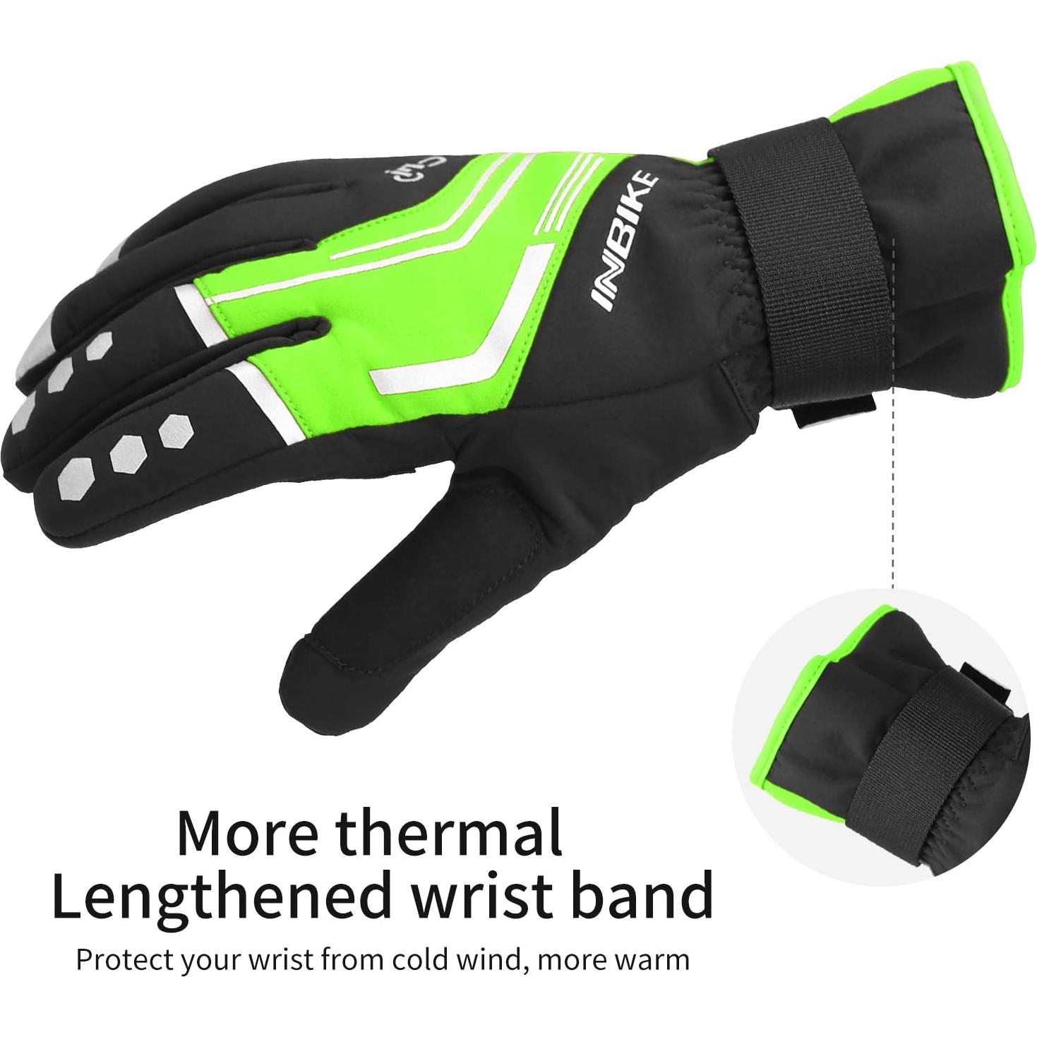 Guantes de Ciclismo INBIKE para Hombre Térmicos y Reflectantes