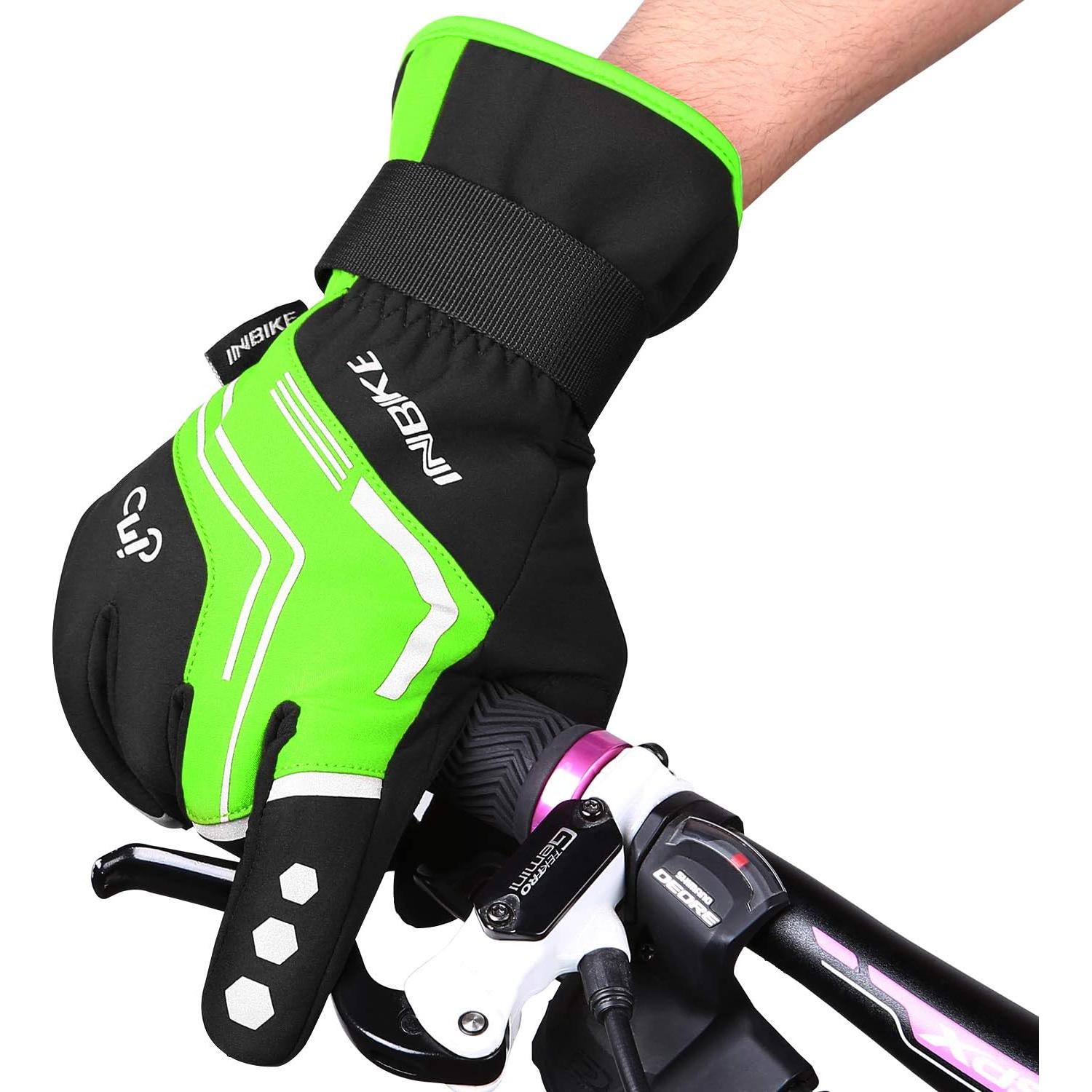 Guantes de Ciclismo INBIKE para Hombre Térmicos y Reflectantes