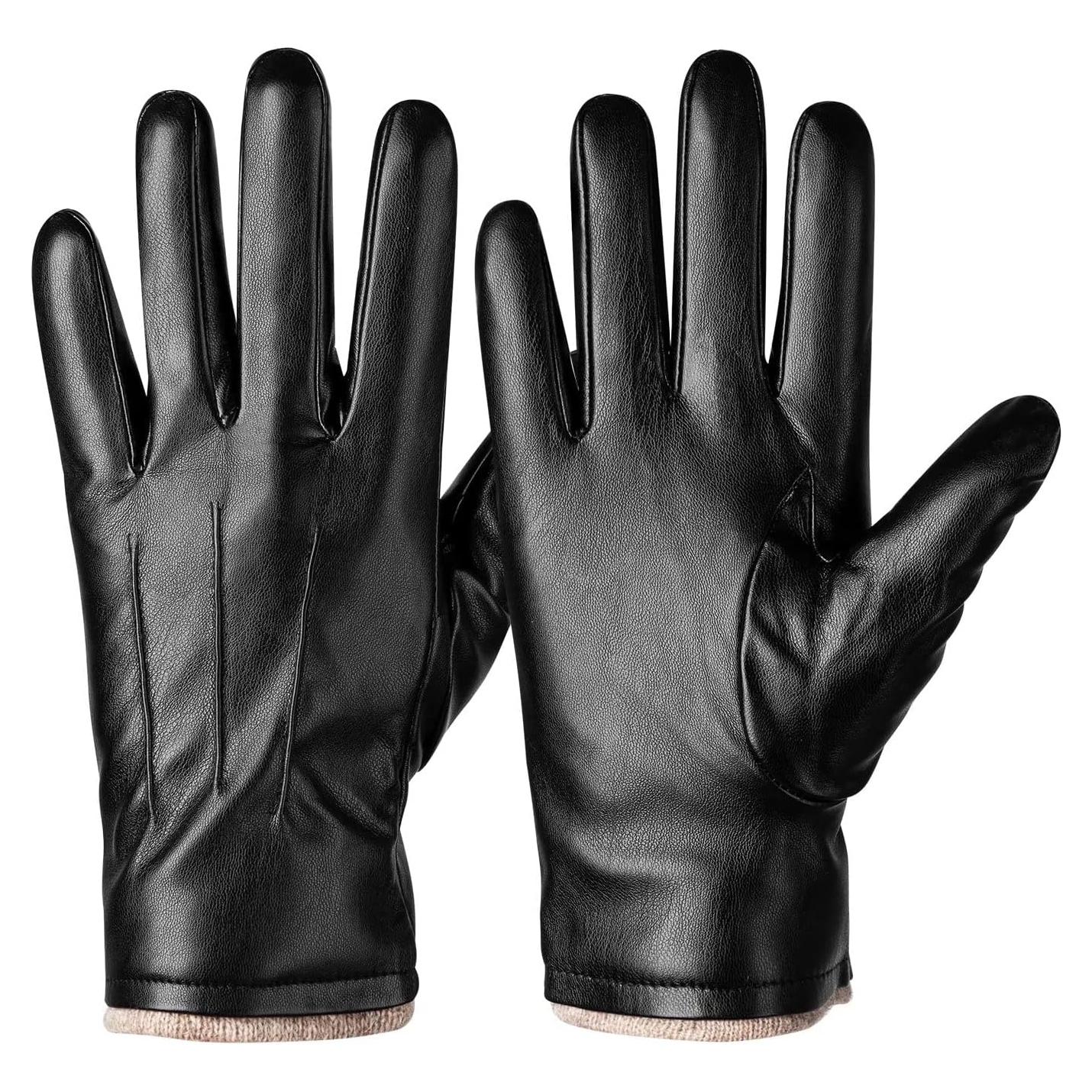 Guantes de Cuero PU Térmicos Alepo para Hombre XL Negro