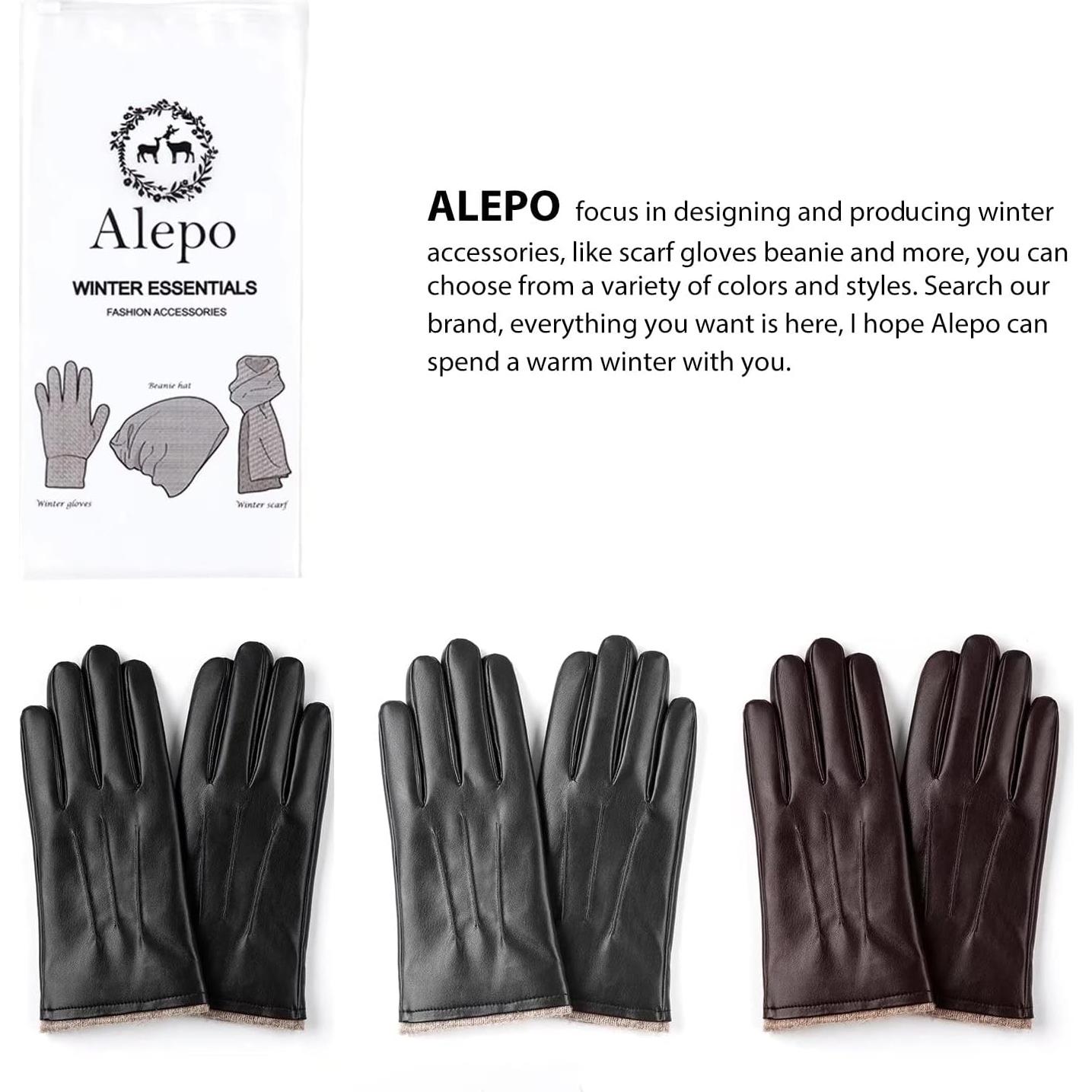 Guantes de Cuero PU Térmicos Alepo para Hombre XL Negro