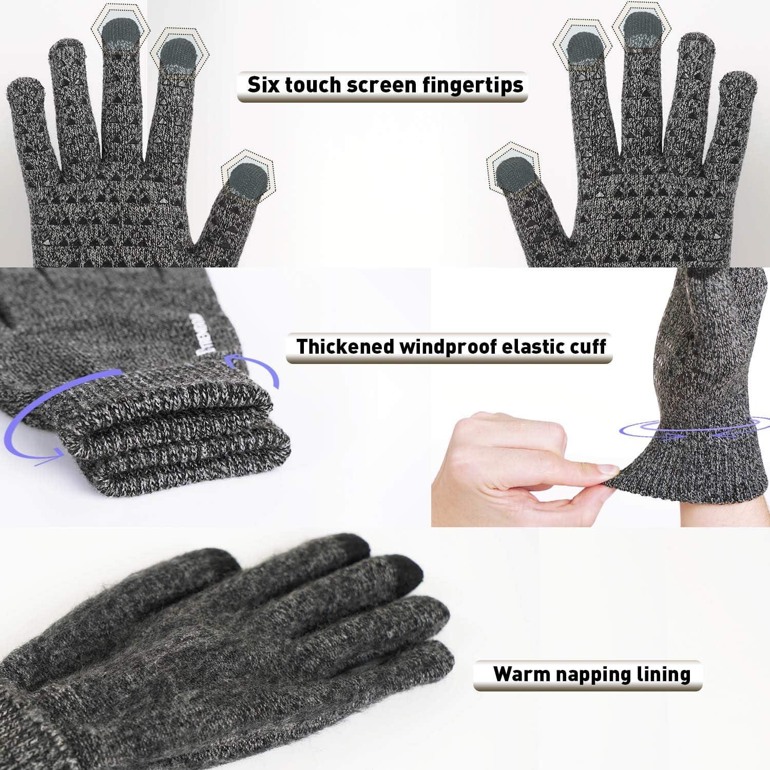 Guantes Térmicos TRENDOUX Unisex con Pantalla Táctil - Negro Gris