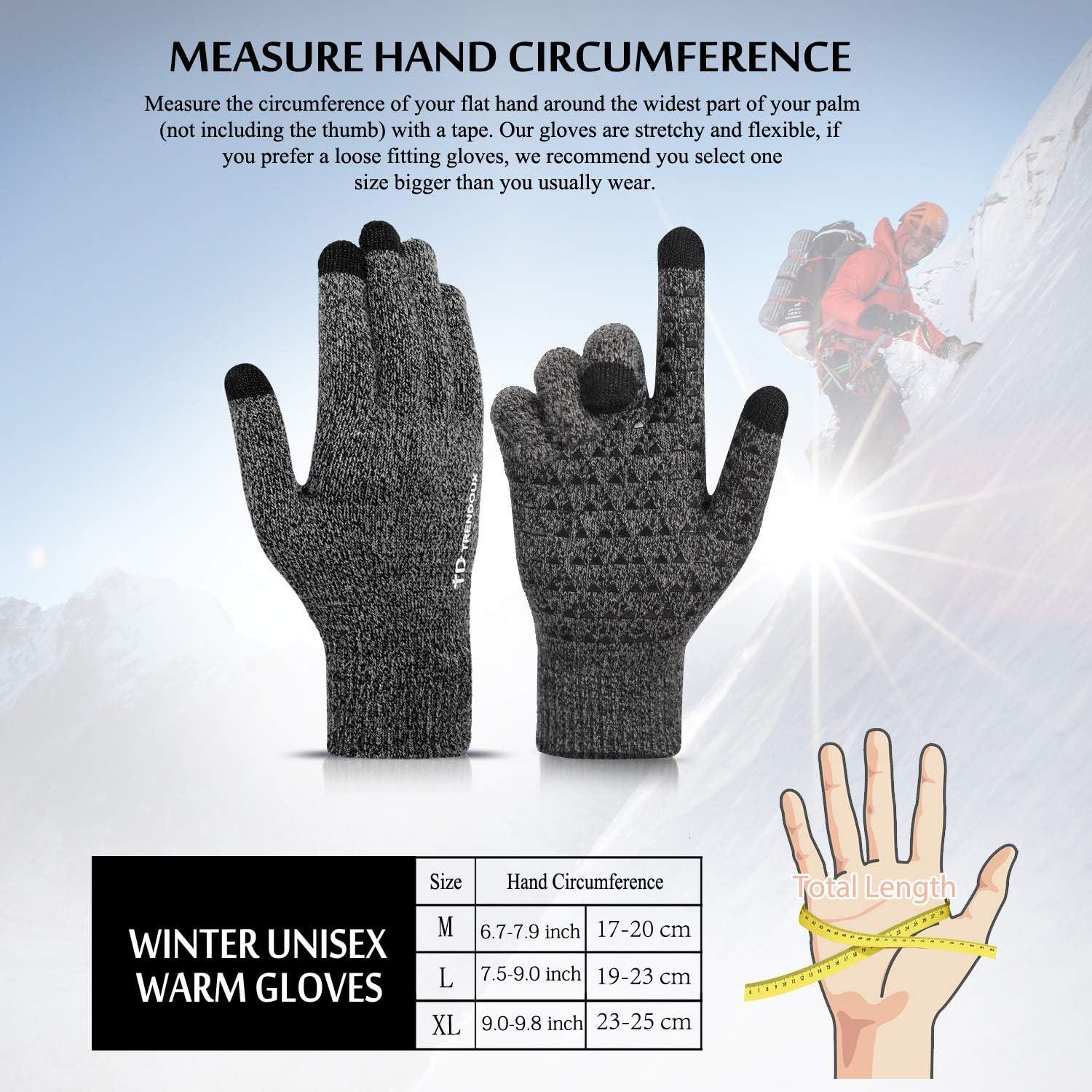 Guantes Térmicos TRENDOUX Unisex con Pantalla Táctil - Negro Gris