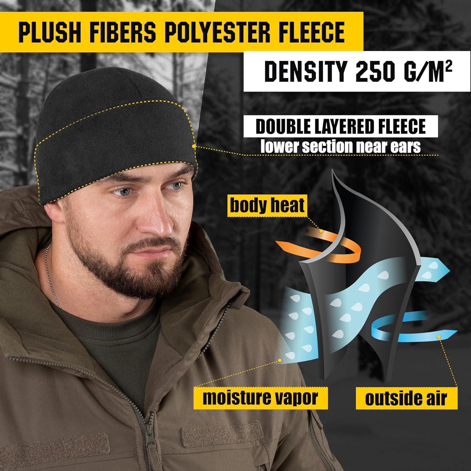 Gorro Táctico Militar M-Tac Elite Fleece Negro Grande