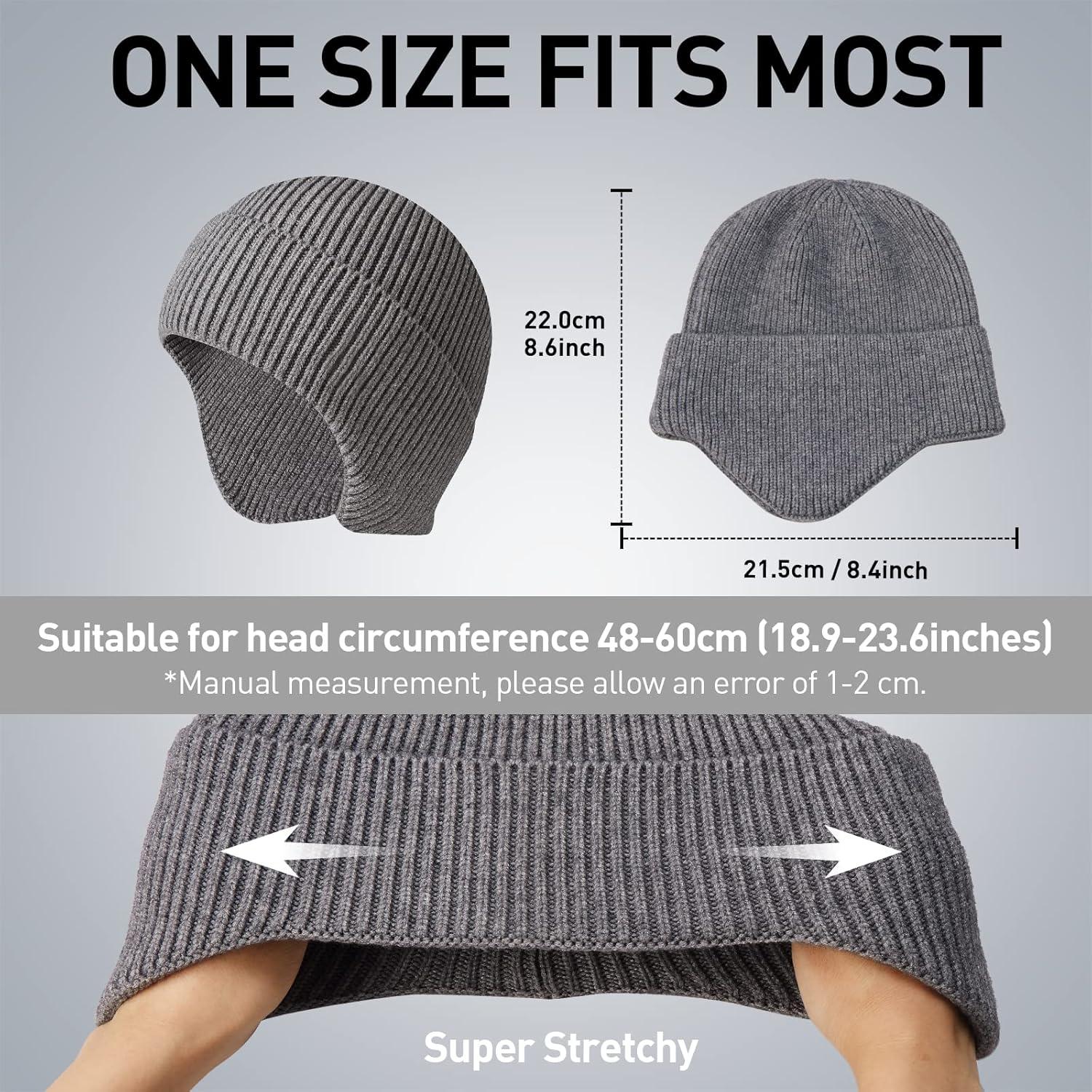 Gorro de Invierno Arcweg Unisex con Orejeras Térmico Gris