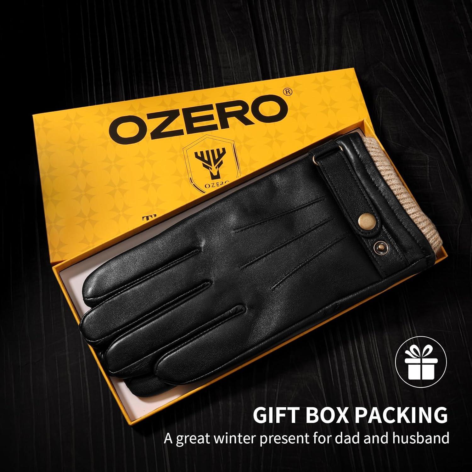 Guantes de Invierno OZERO de Cuero Nappa para Hombre - Táctiles