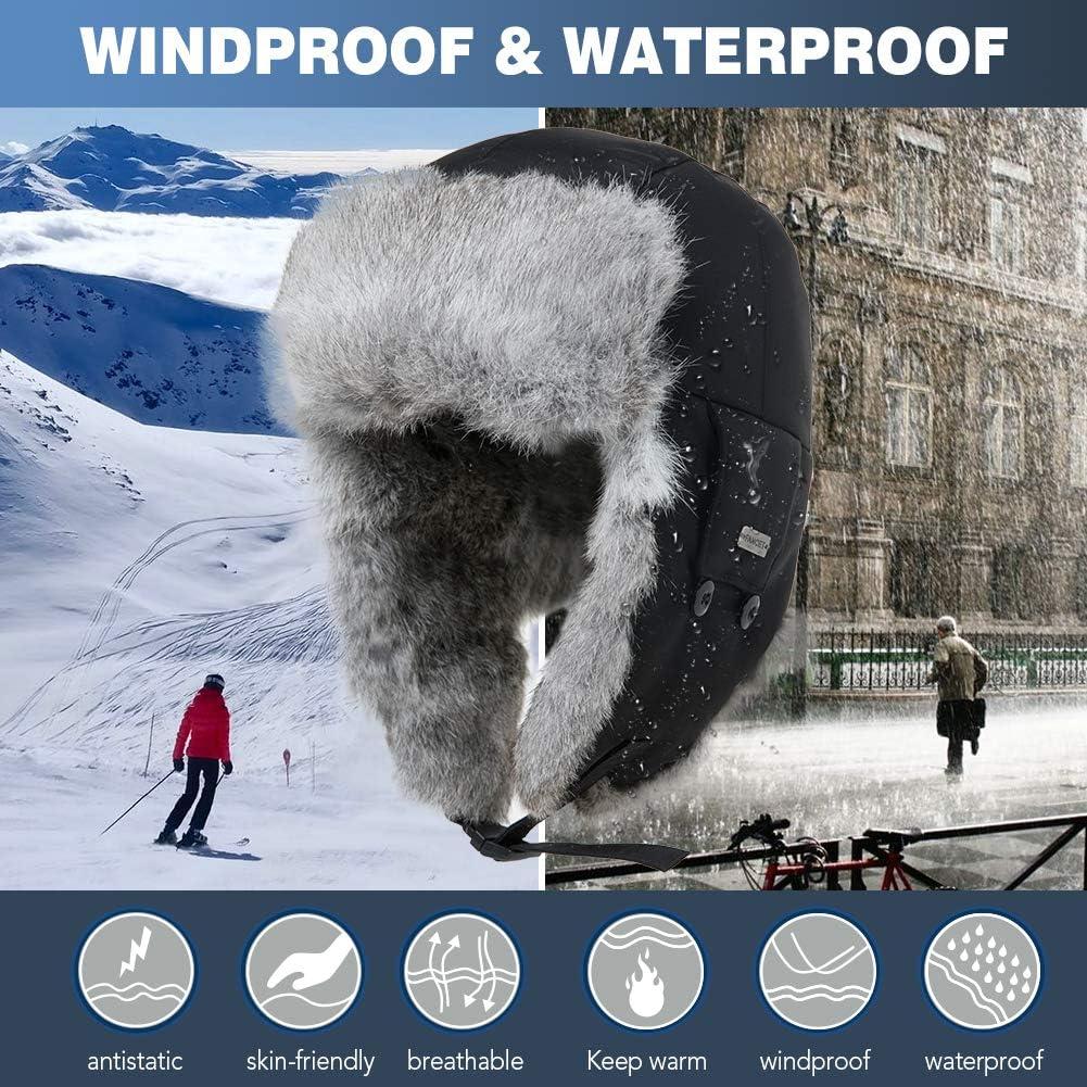 Gorra Trapper Ushanka Comhats 100% Piel de Conejo Impermeable