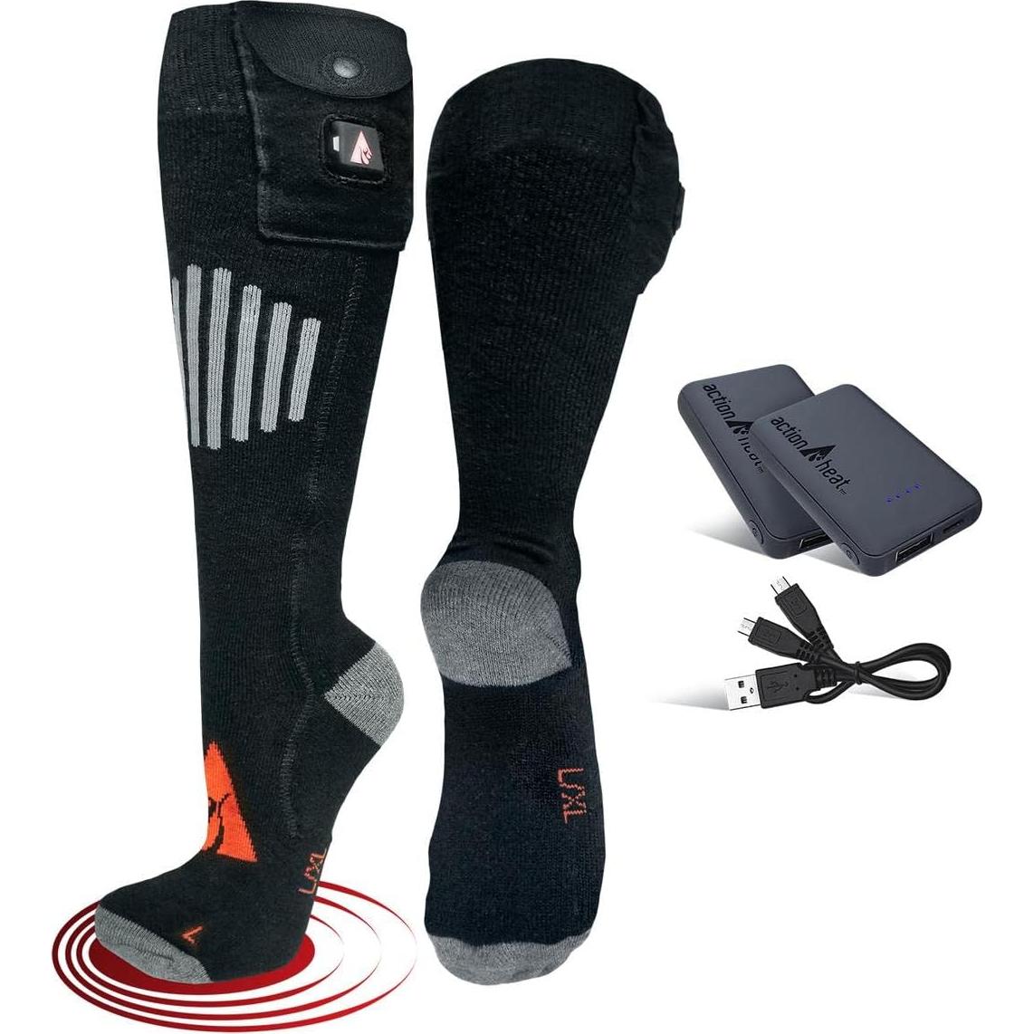 Calcetines Calentados por Batería ActionHeat 5V de Lana