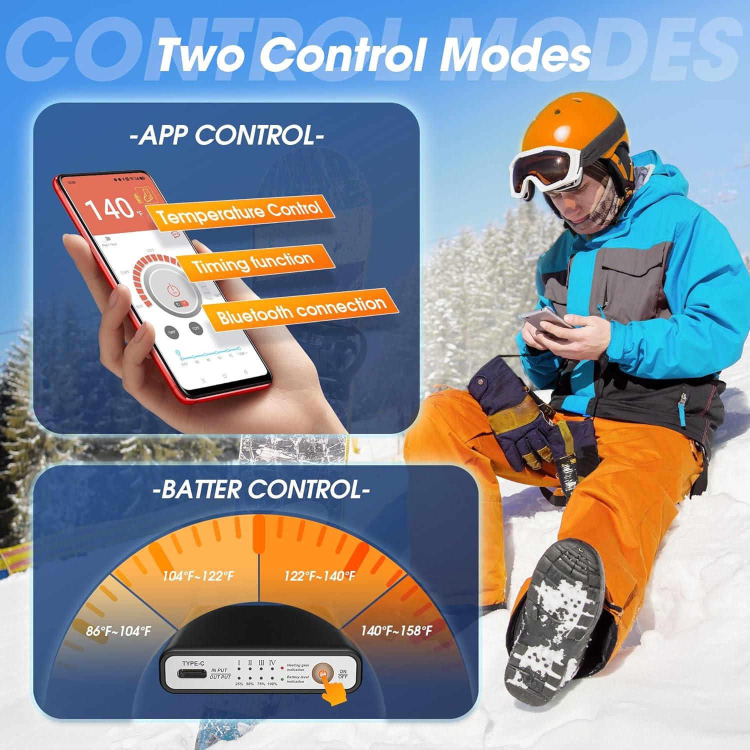 Calcetines Calentados JYew 6000mAh Recargables Unisex L