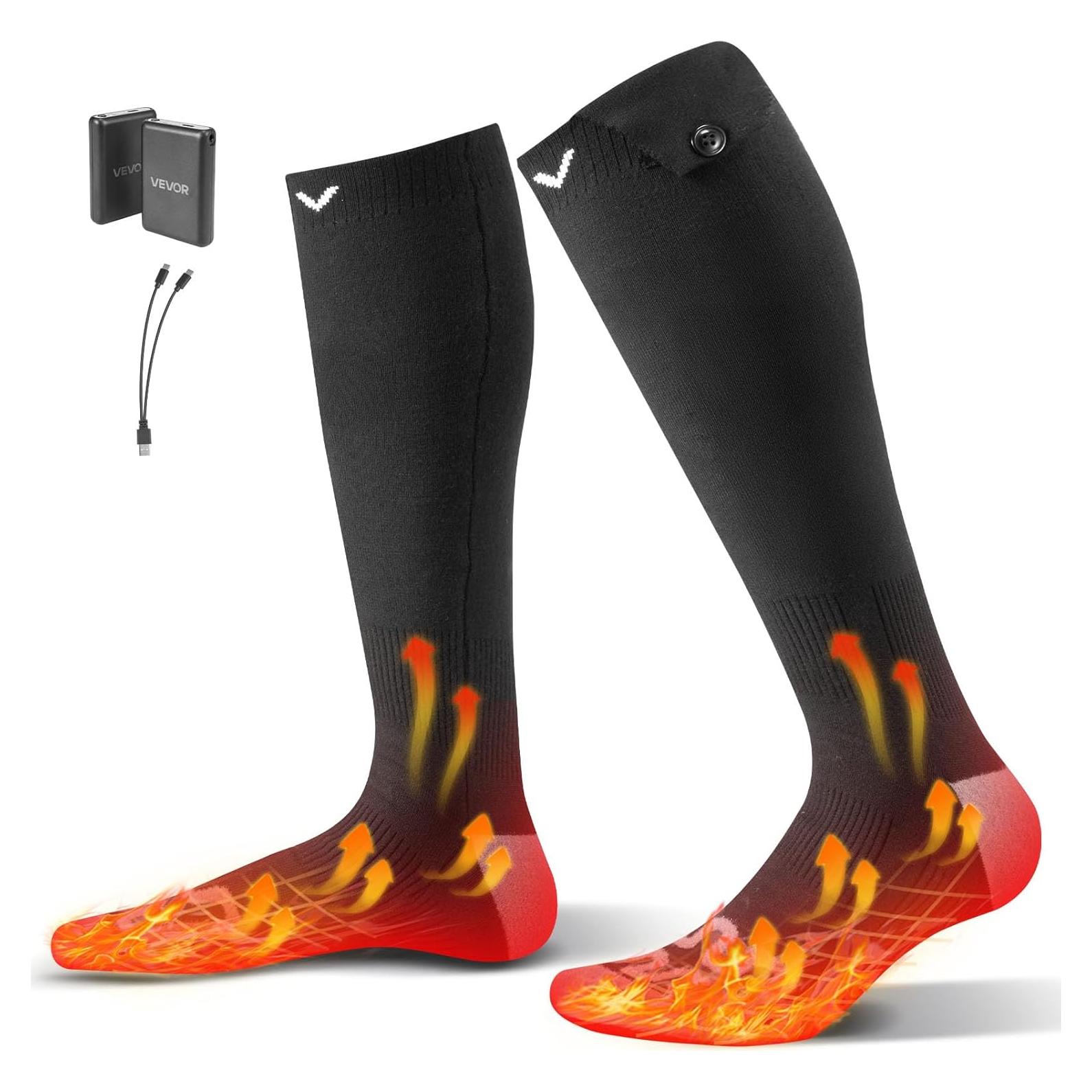Calcetines Calentados VEVOR, Recargables, 4 Niveles de Calor