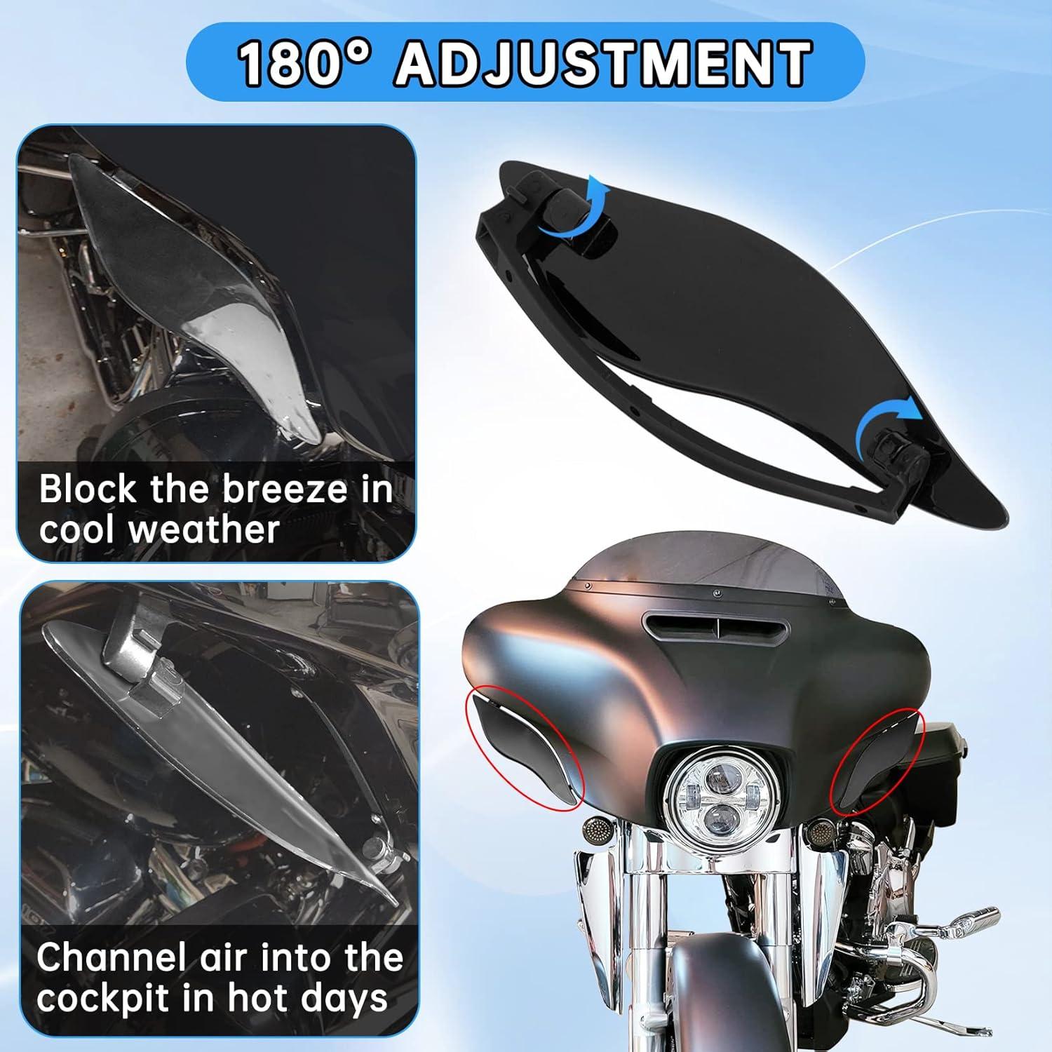 Deflectores de aire ajustables PSLER para Electra Glide 2014-2022