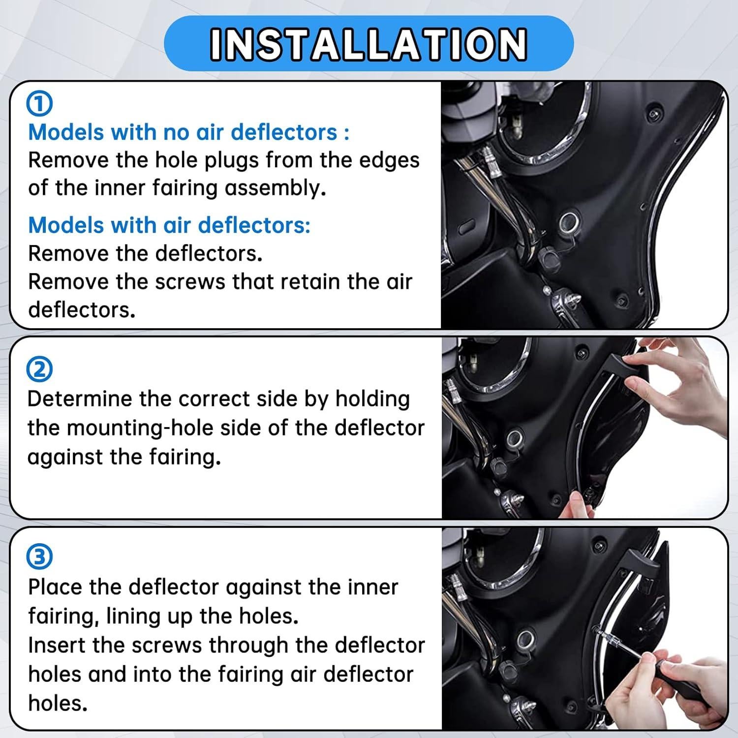 Deflectores de aire ajustables PSLER para Electra Glide 2014-2022