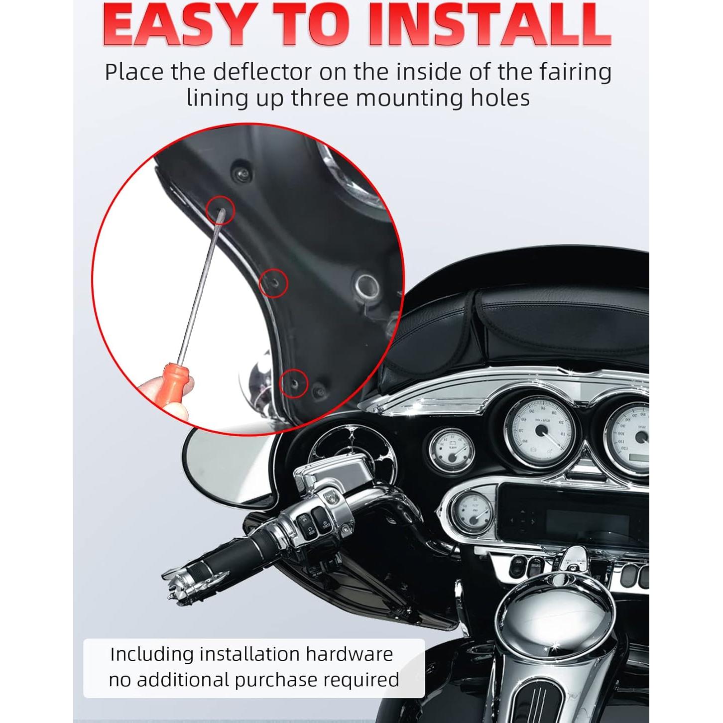 Kit Deflectores de Aire Ajustables Amazicha Negro para Harley 1996-2013