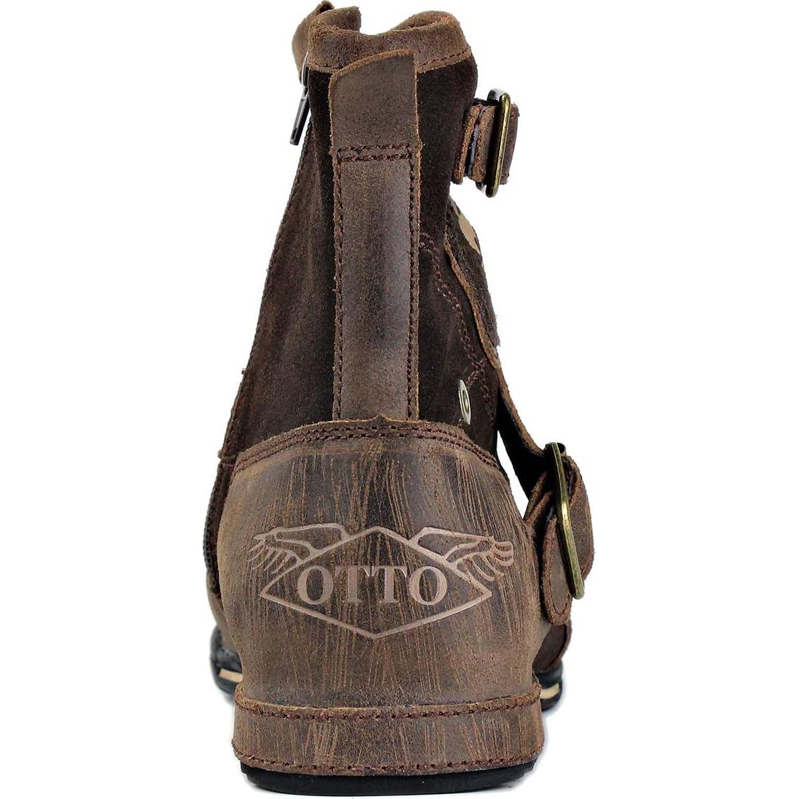 Botas de Moto OSSTONE Chukka de Cuero para Hombre 10.5 Marrón Claro