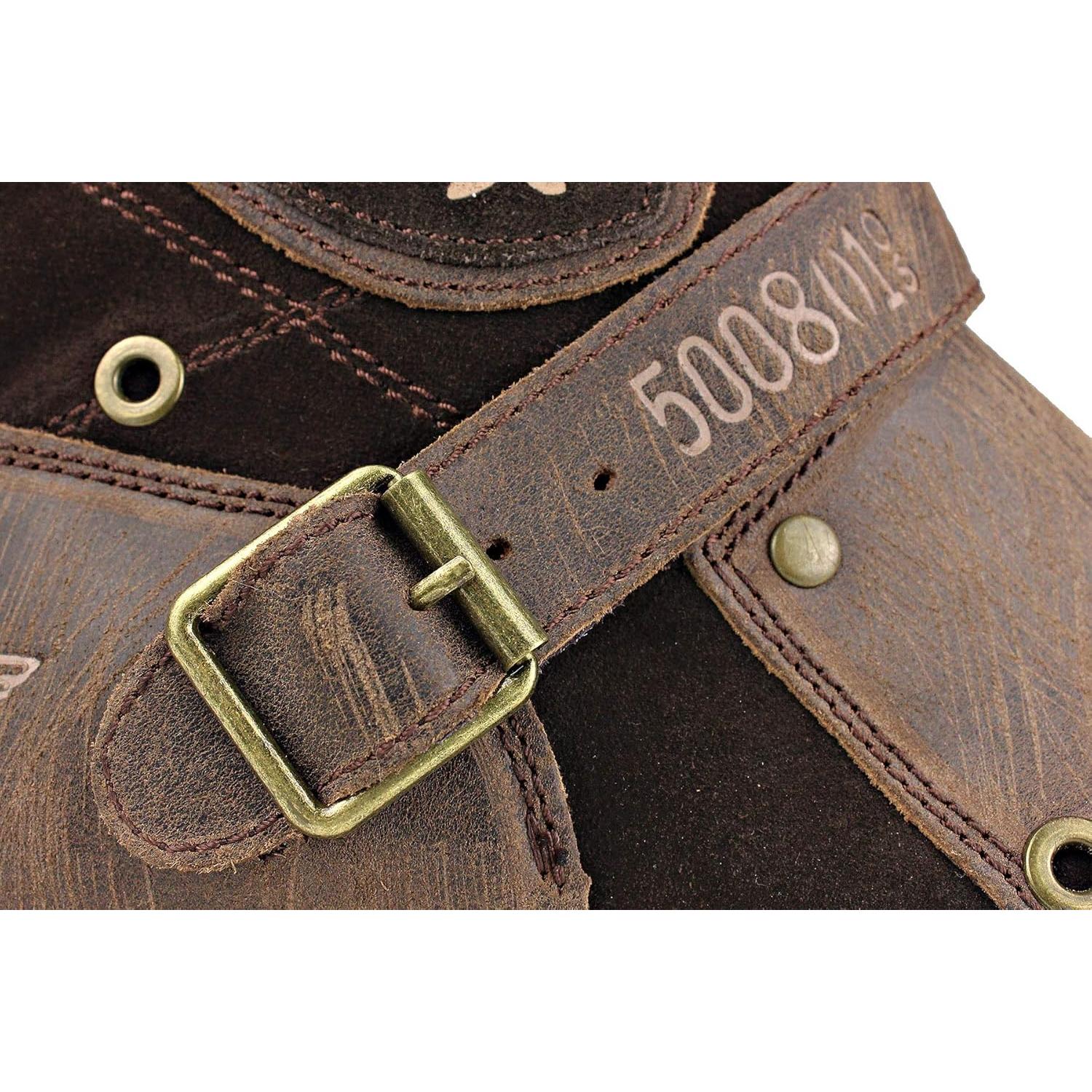 Botas de Moto OSSTONE Chukka de Cuero para Hombre 10.5 Marrón Claro