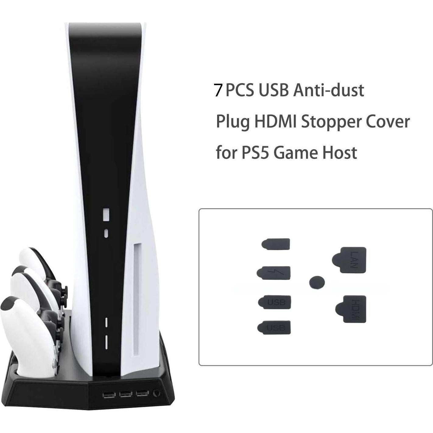 Tapones Antipolvo para PS5 TGDPLUE 7 Piezas Negro