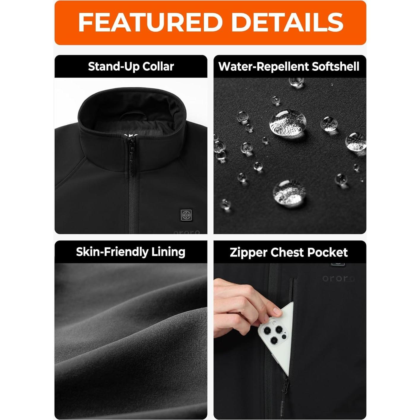 Chaleco Térmico Hombre ORORO X-Large Negro USB-C Calentado