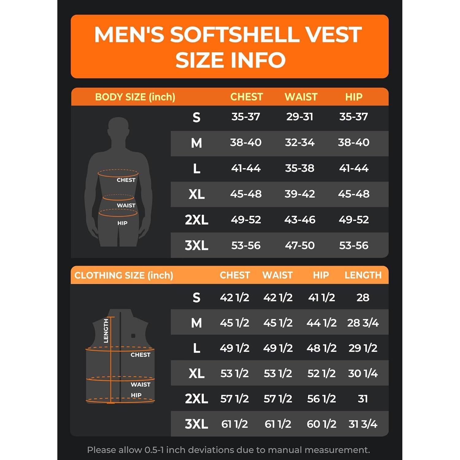 Chaleco Térmico Hombre ORORO X-Large Negro USB-C Calentado