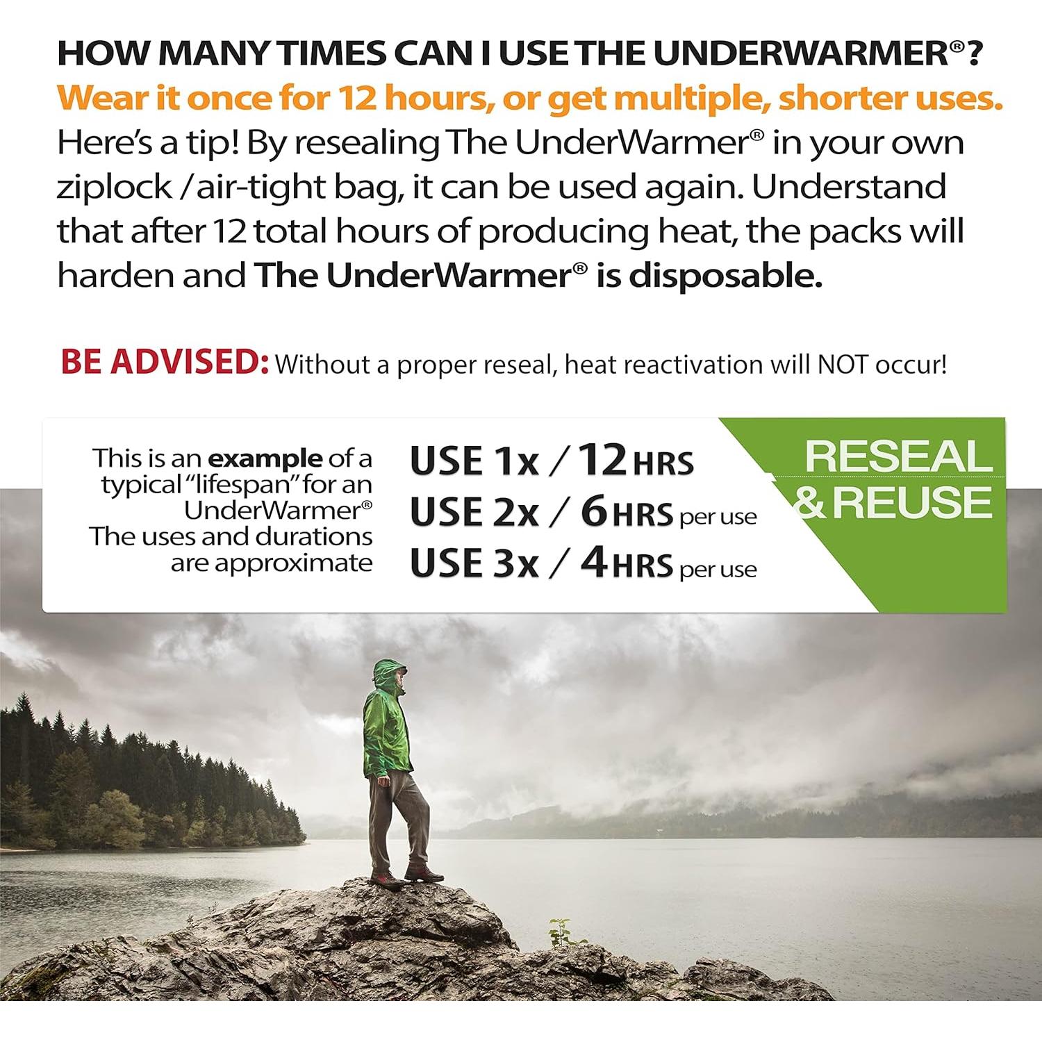 Camisa Calentada UnderWarmer Unisex X-Large Blanca 12 Horas