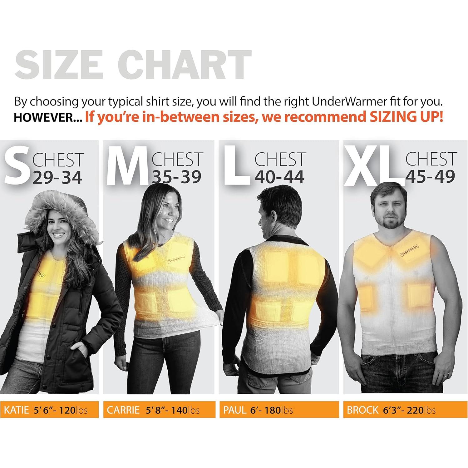 Camisa Calentada UnderWarmer Unisex X-Large Blanca 12 Horas