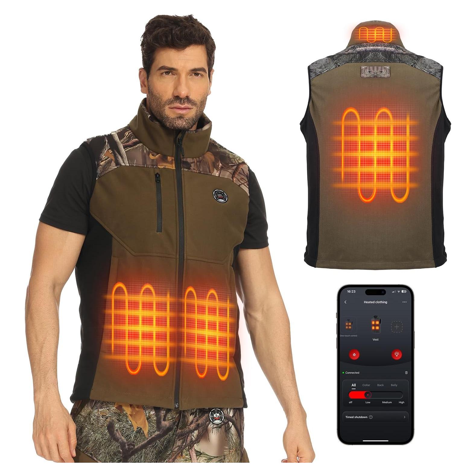 Chaleco Térmico KEMIMOTO Camo para Hombres 12V 20000mAh