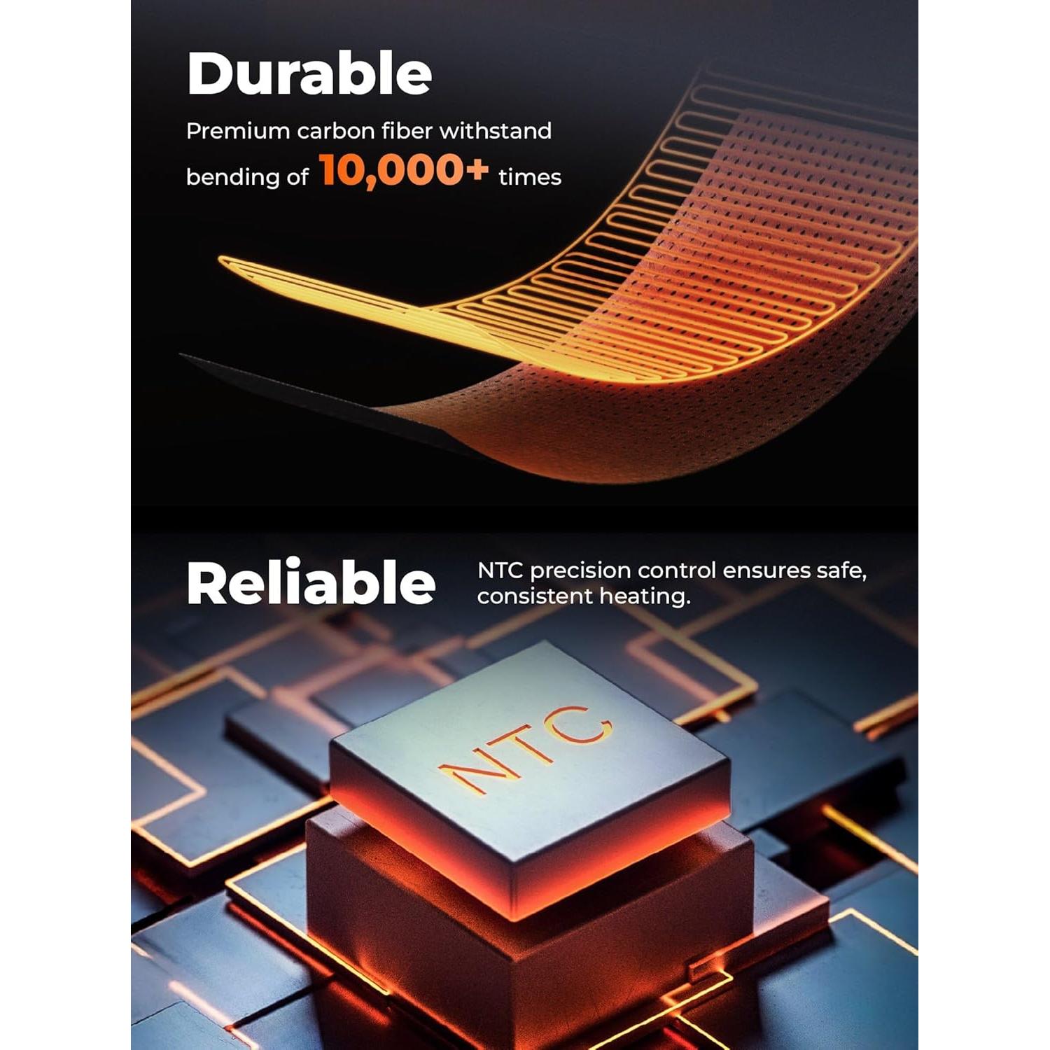 Chaleco Acolchado Calentado ORORO para Hombre Mediano Negro