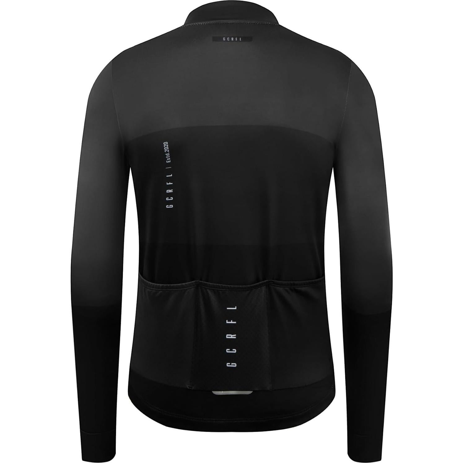 Jersey de Ciclismo Térmico GCRFL Hombre Forro Polar Negro