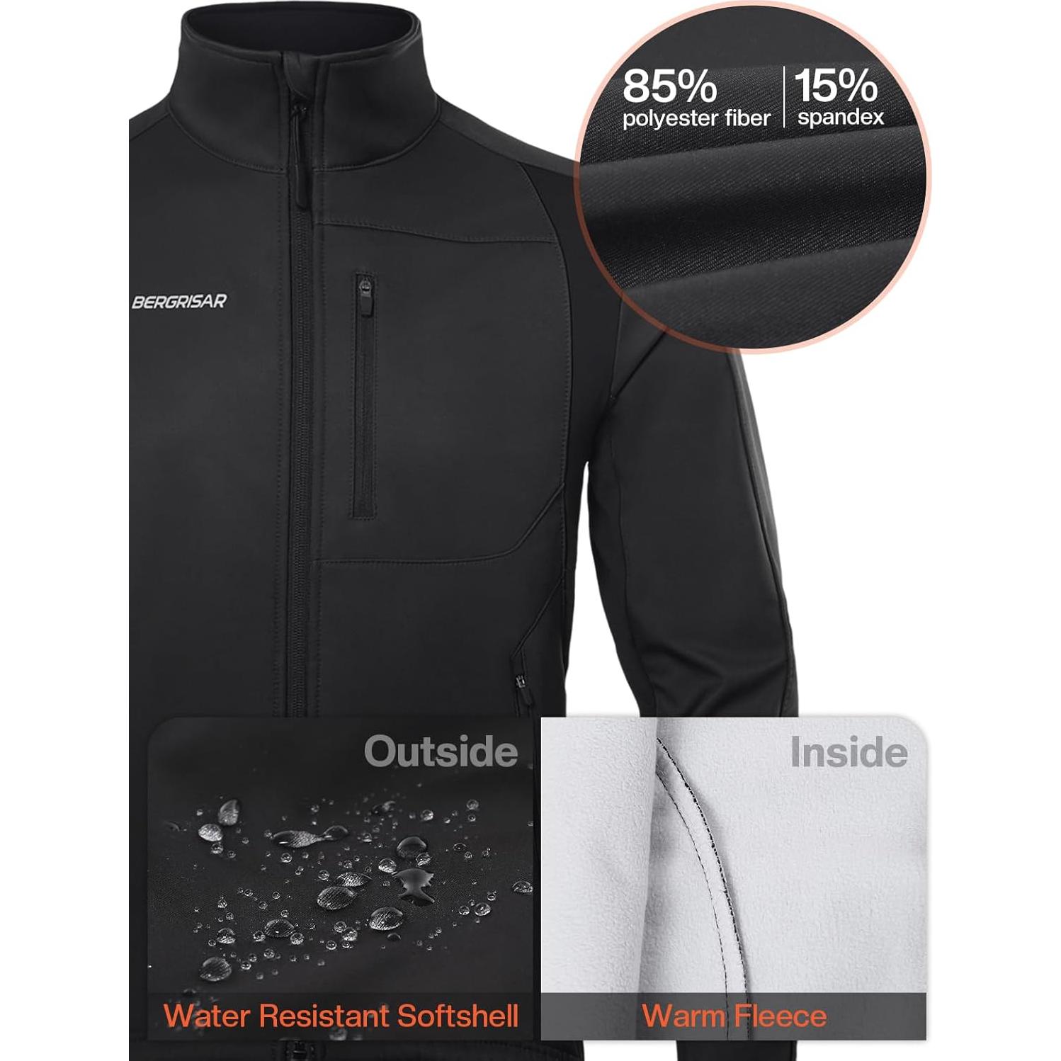 Chaqueta de Ciclismo de Invierno BERGRISAR Hombre X-Large Negra