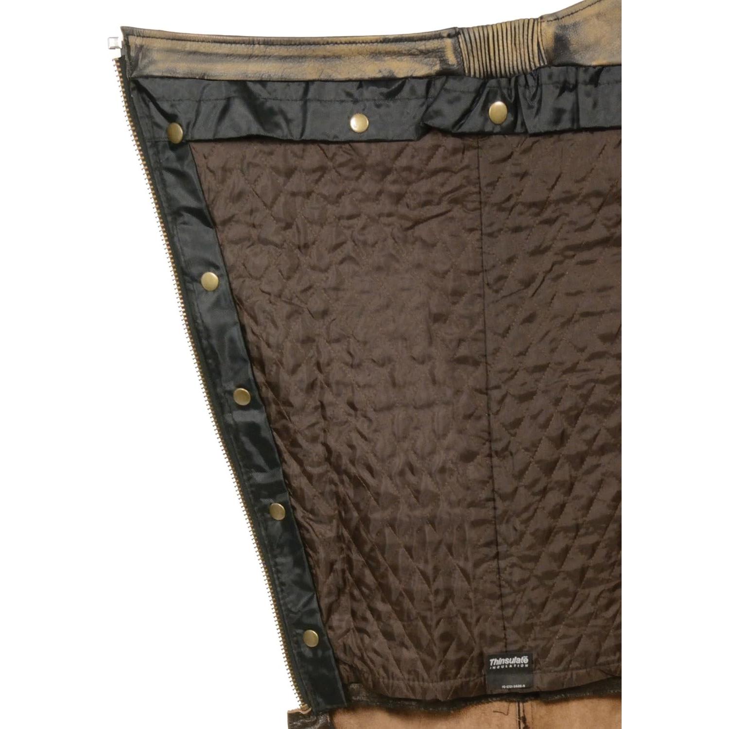 Chaps de Cuero Milwaukee para Hombre 3X Grande Marrón