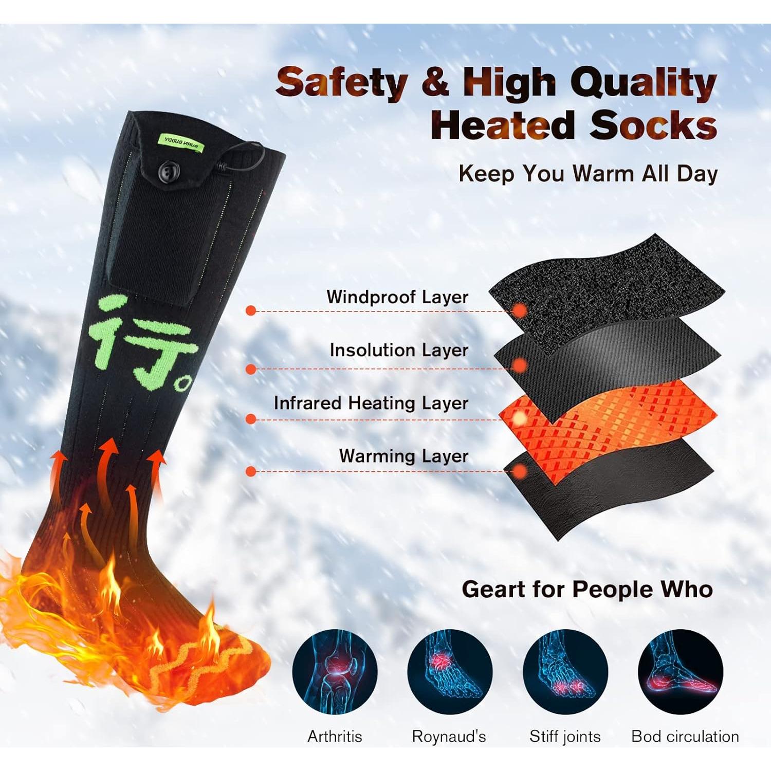 Calcetines Calentados Recargables Bubbacare Control APP Unisex