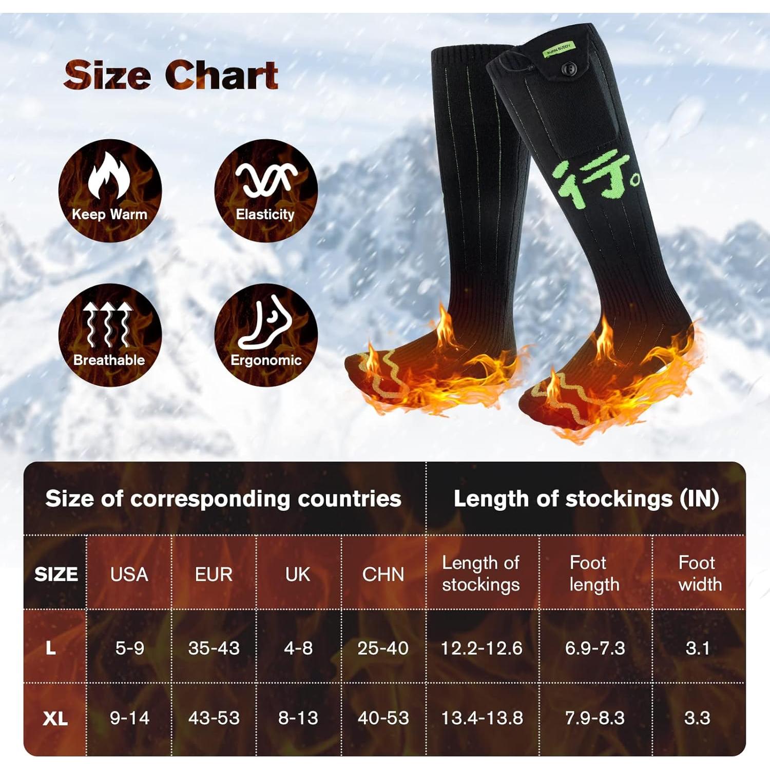 Calcetines Calentados Recargables Bubbacare Control APP Unisex