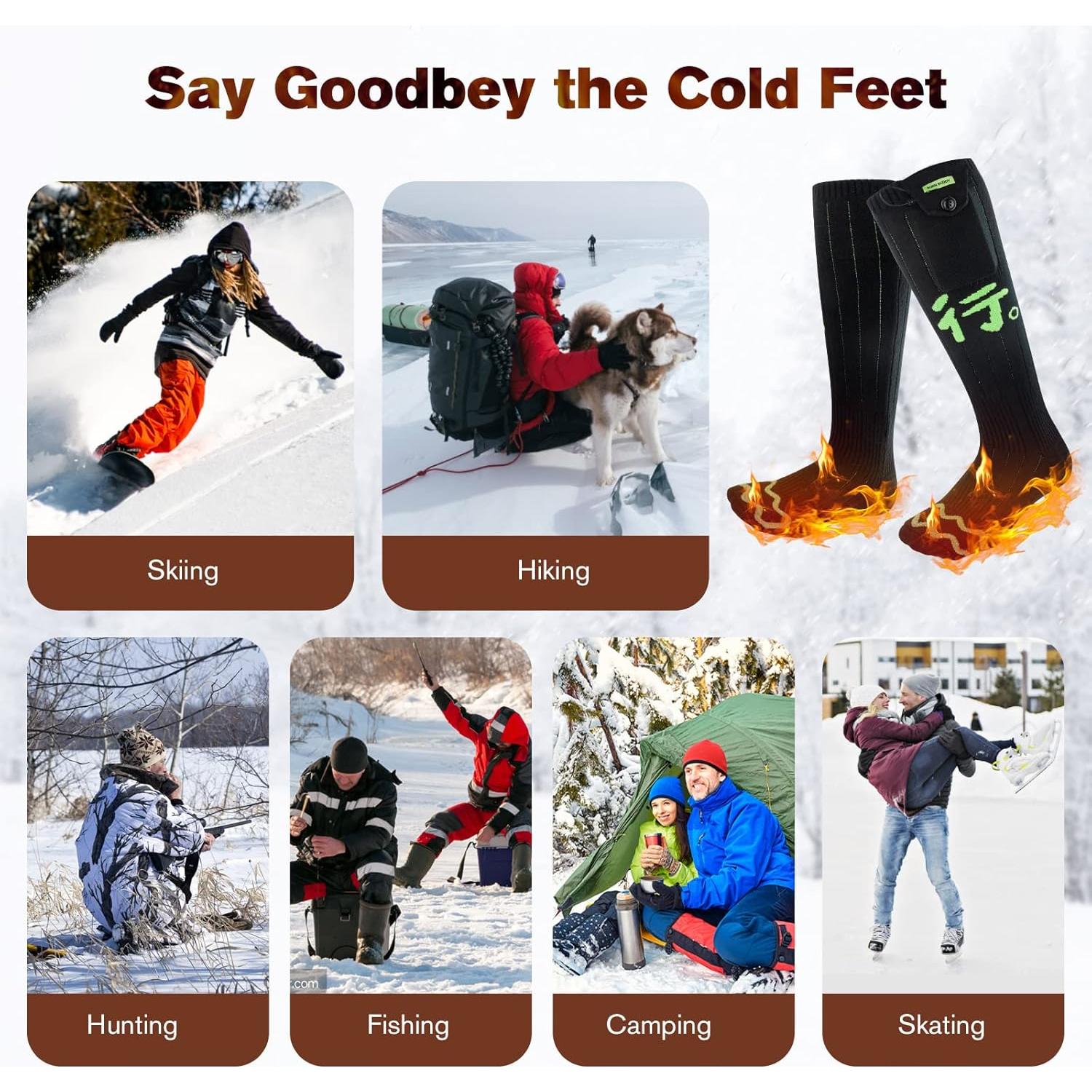 Calcetines Calentados Recargables Bubbacare Control APP Unisex