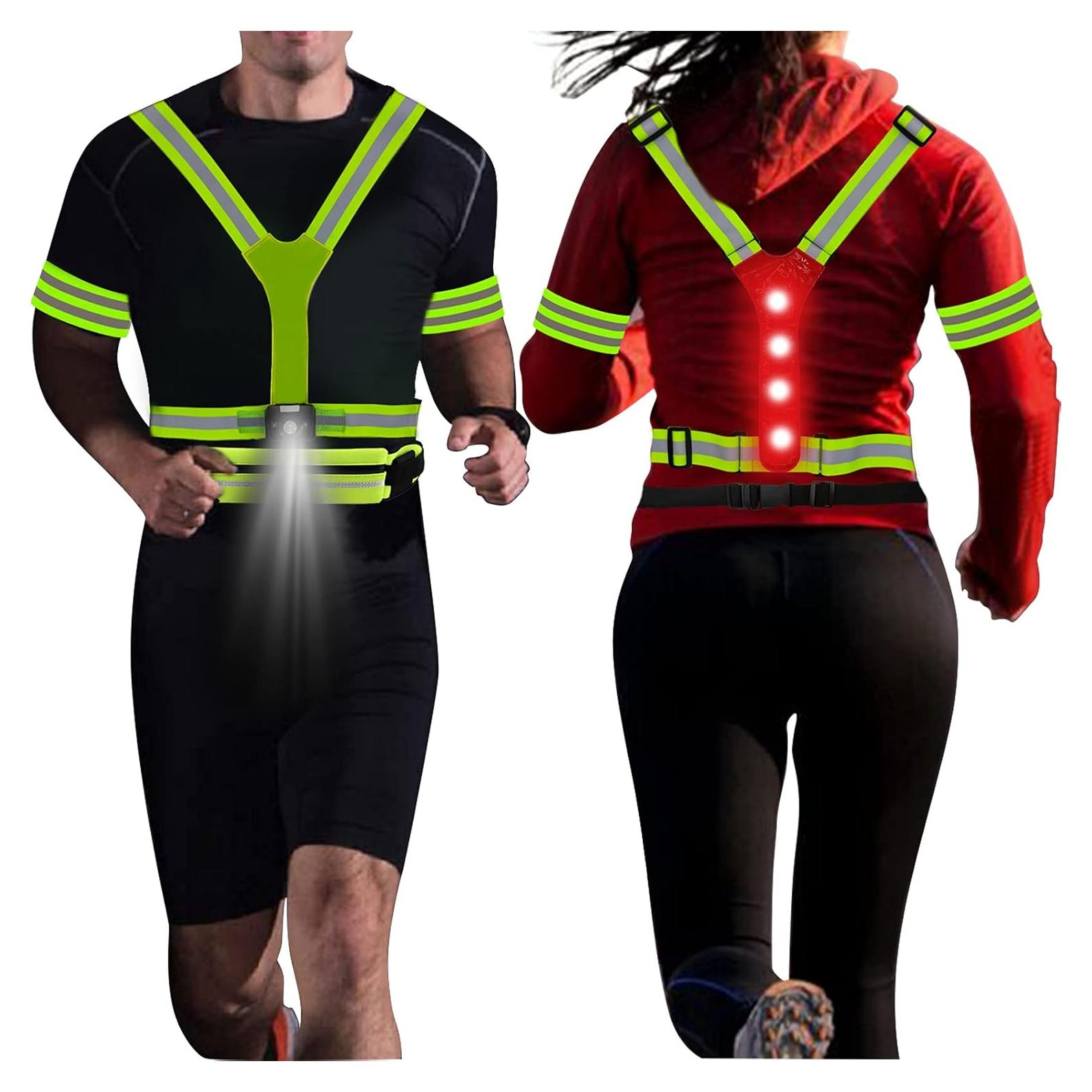 Conjunto de Seguridad LED rnairni: Chaleco, Brazaletes y Bolsa