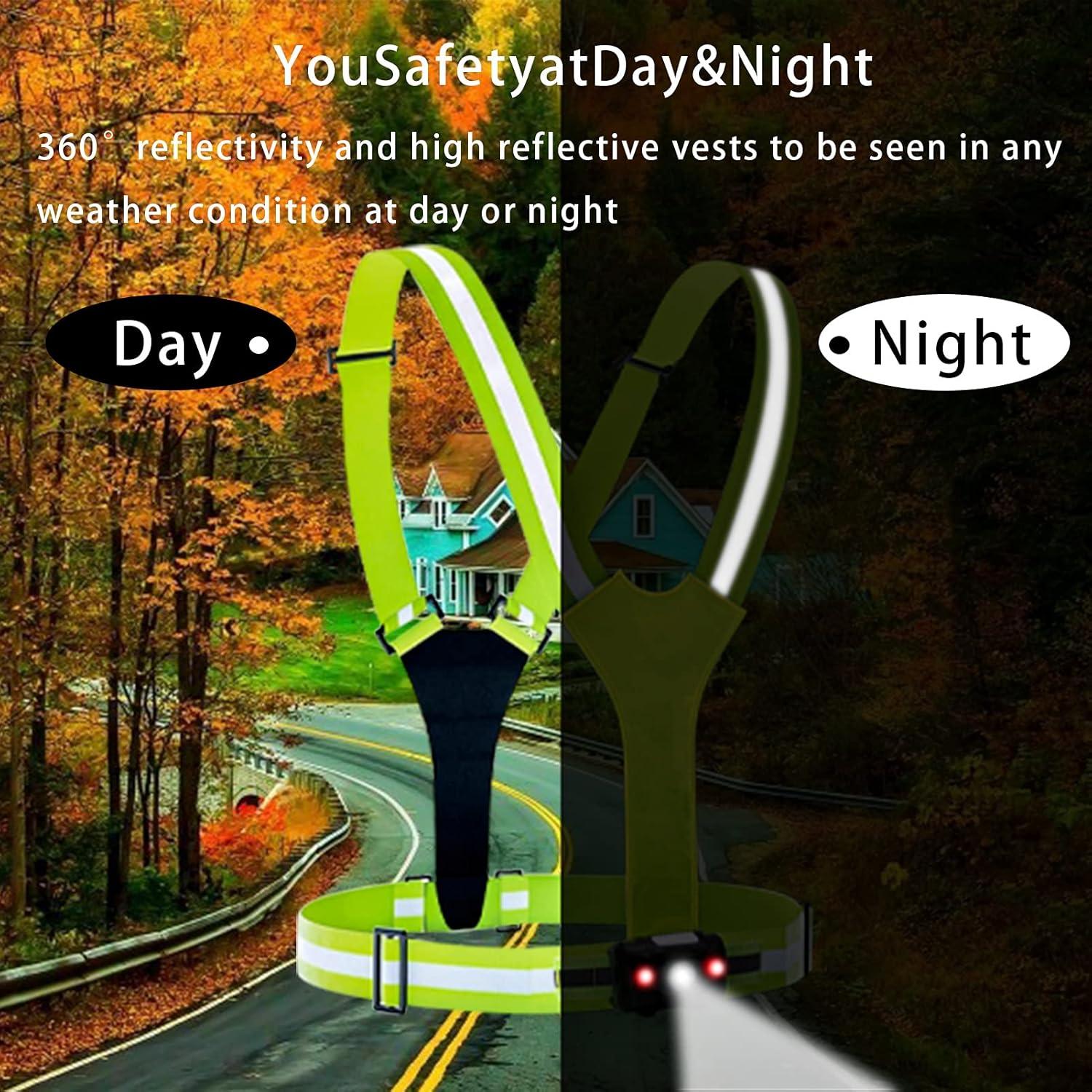 Conjunto de Seguridad LED rnairni: Chaleco, Brazaletes y Bolsa