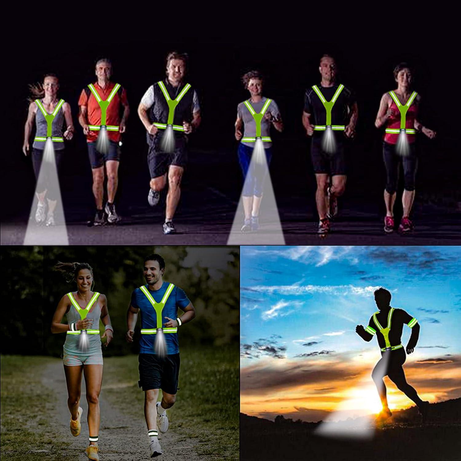 Conjunto de Seguridad LED rnairni: Chaleco, Brazaletes y Bolsa