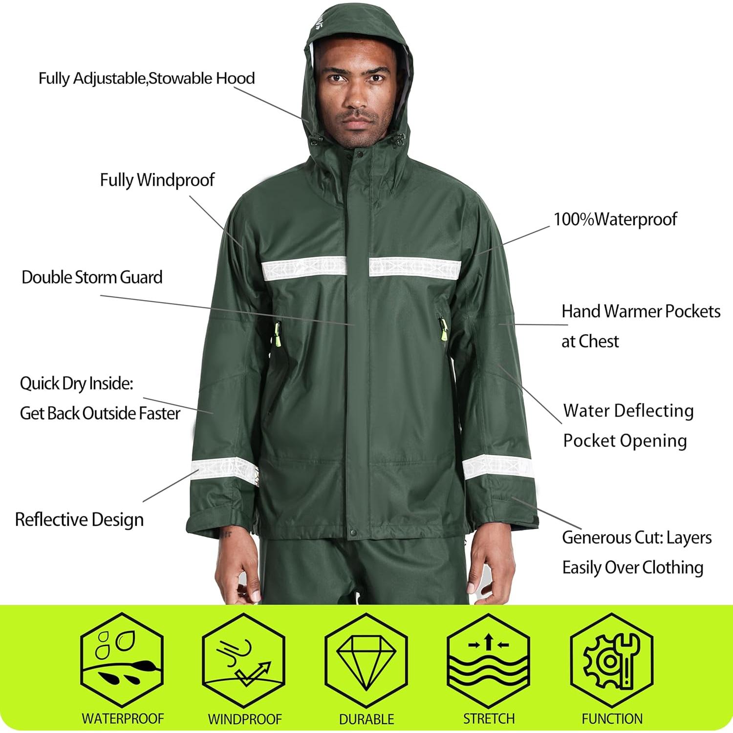 Traje de Lluvia Navis Marine PRO - Chaqueta y Pantalones Impermeables