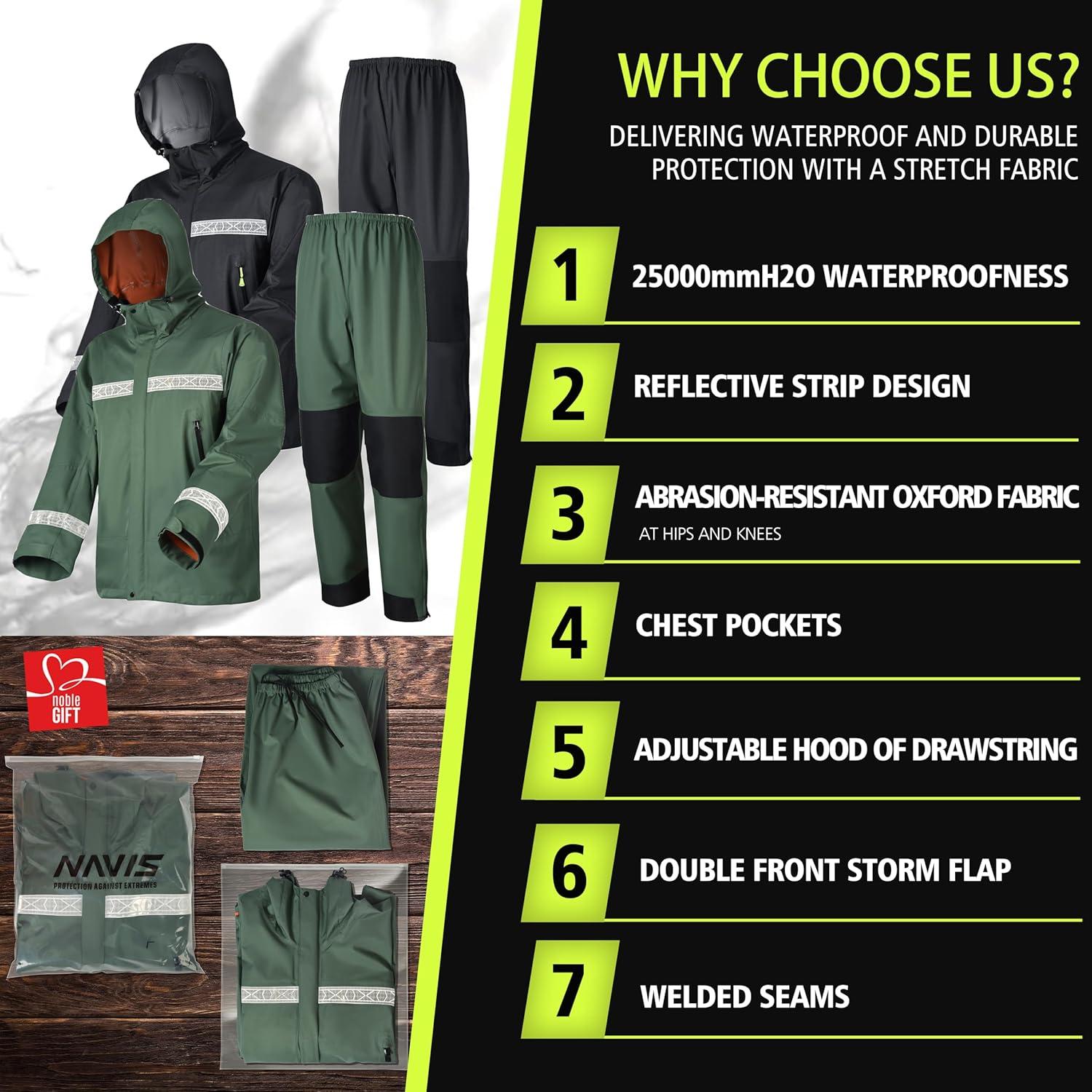 Traje de Lluvia Navis Marine PRO - Chaqueta y Pantalones Impermeables