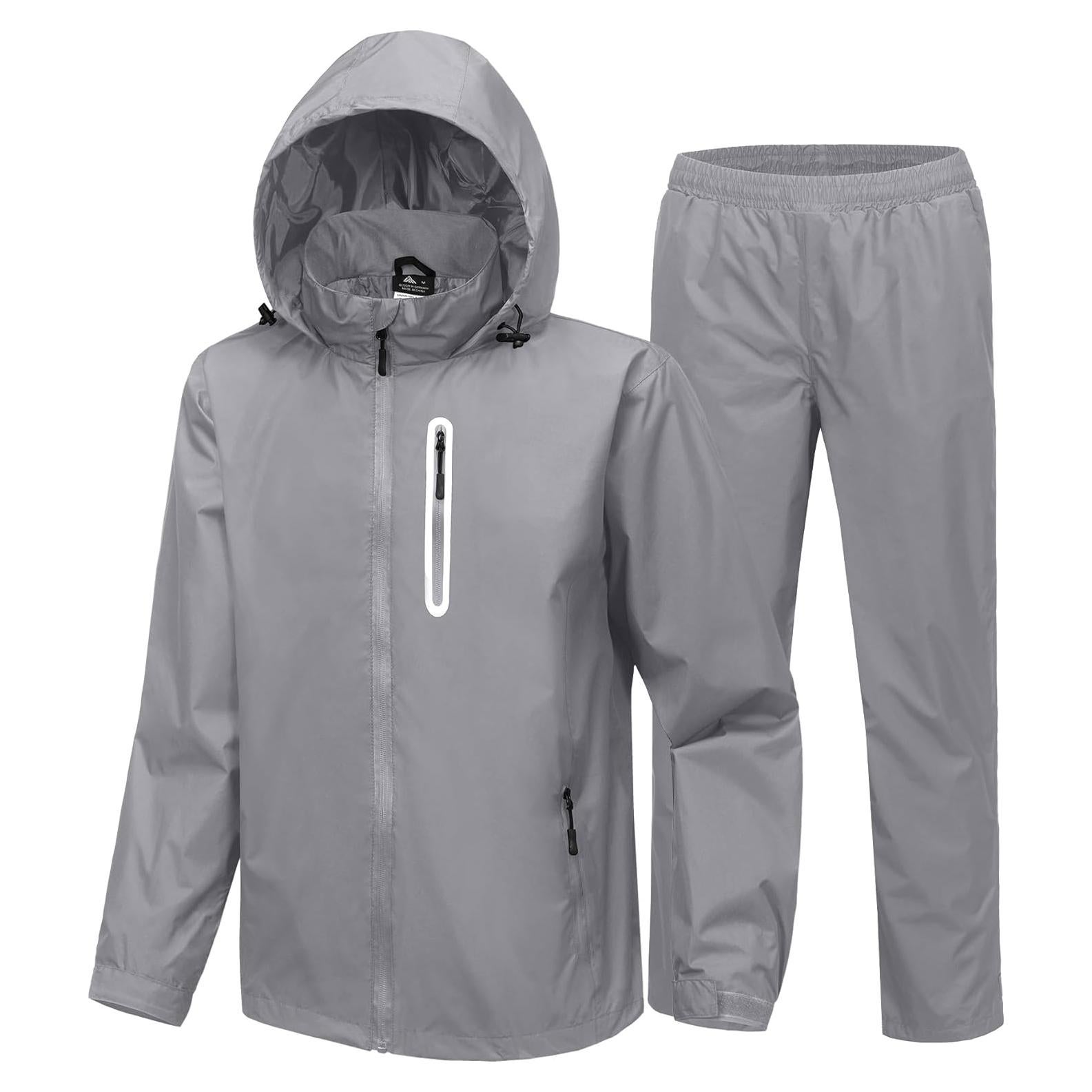Traje de Lluvia ZITY Unisex Impermeable Ligero con Capucha
