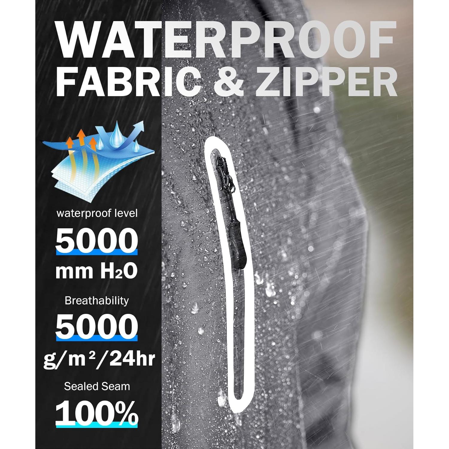 Traje de Lluvia ZITY Unisex Impermeable Ligero con Capucha