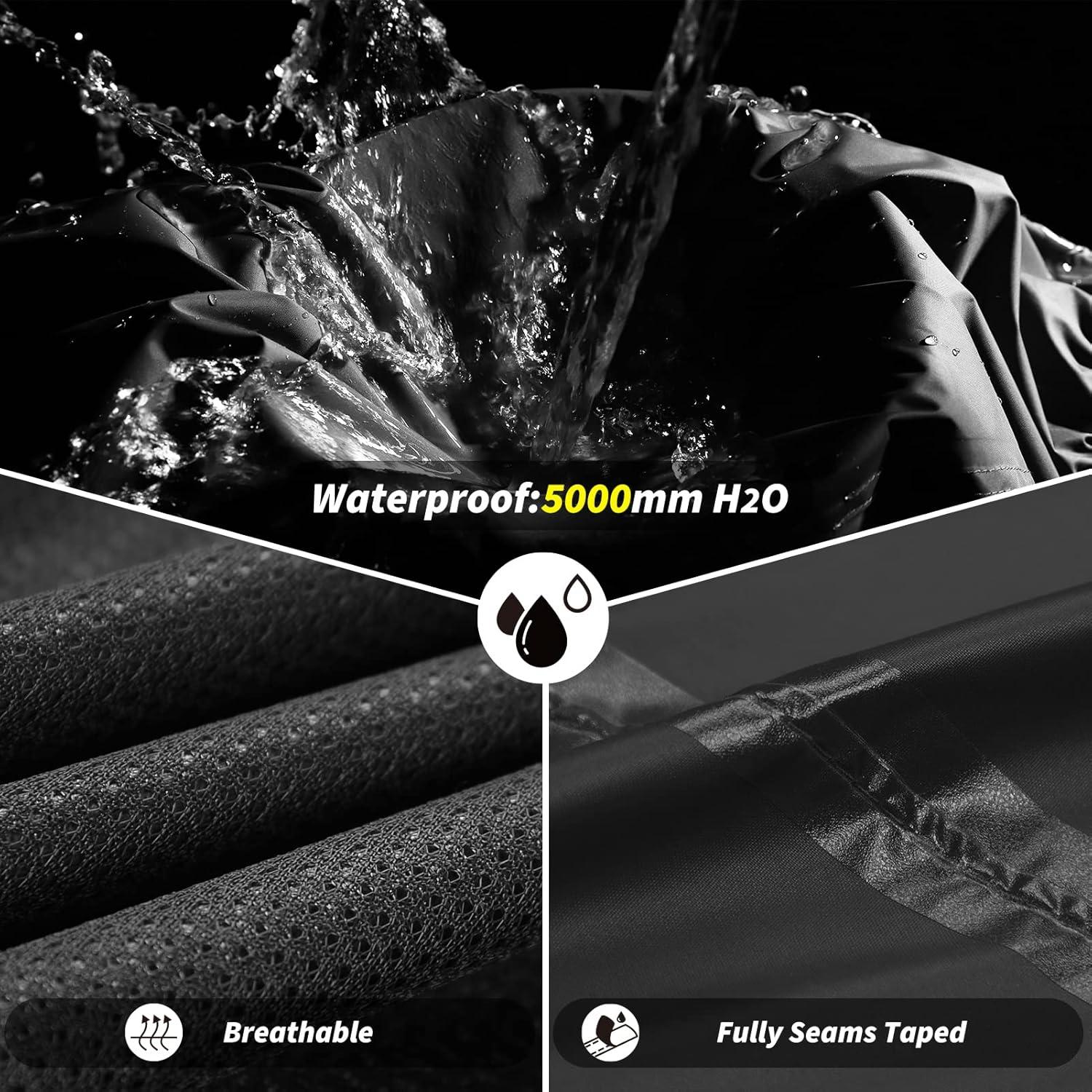 Traje de Lluvia Impermeable Outdoor Ventures para Hombre - Grande Negro