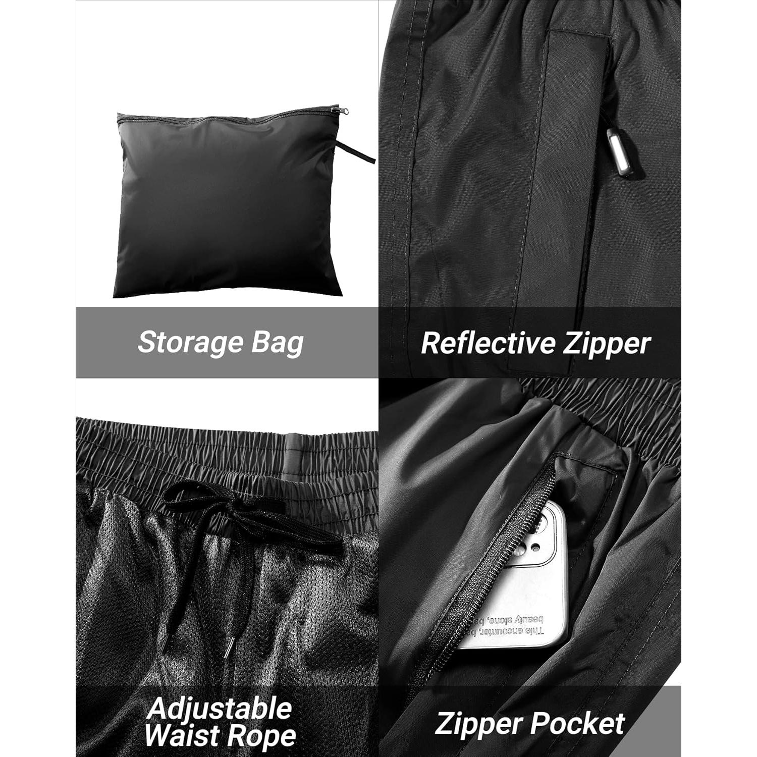 Traje de Lluvia Impermeable Outdoor Ventures para Hombre - Grande Negro