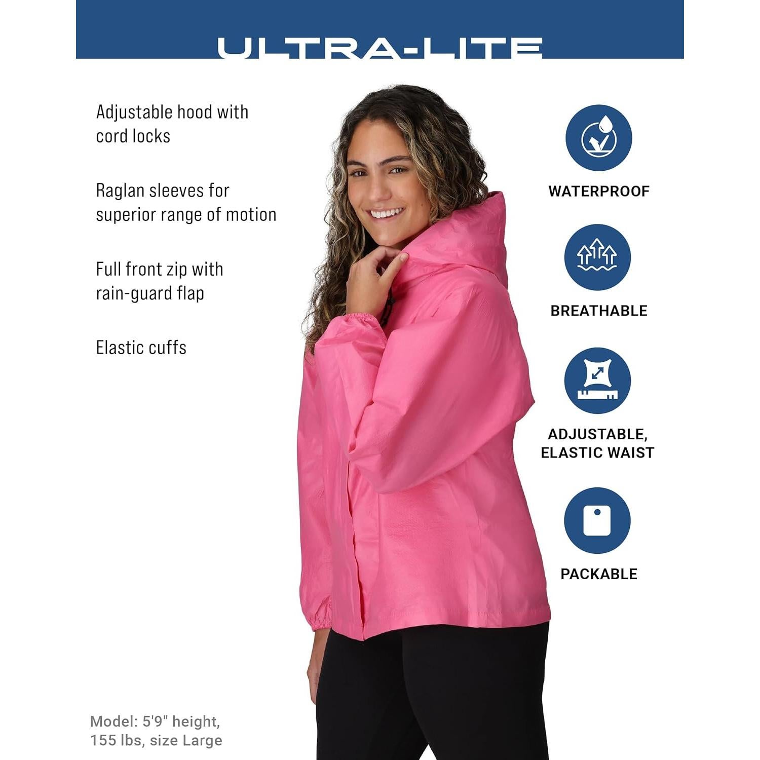 Chaqueta de Lluvia Impermeable FROGG TOGGS Ultra-Lite2 Mujer Rosa