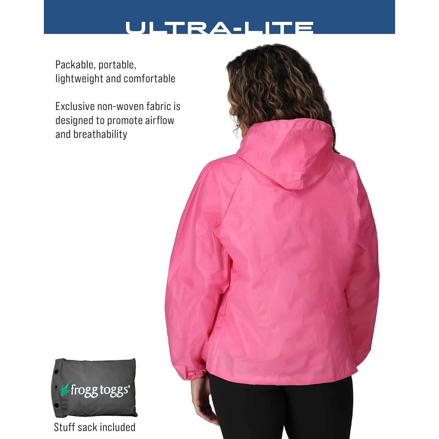 Chaqueta de Lluvia Impermeable FROGG TOGGS Ultra-Lite2 Mujer Rosa