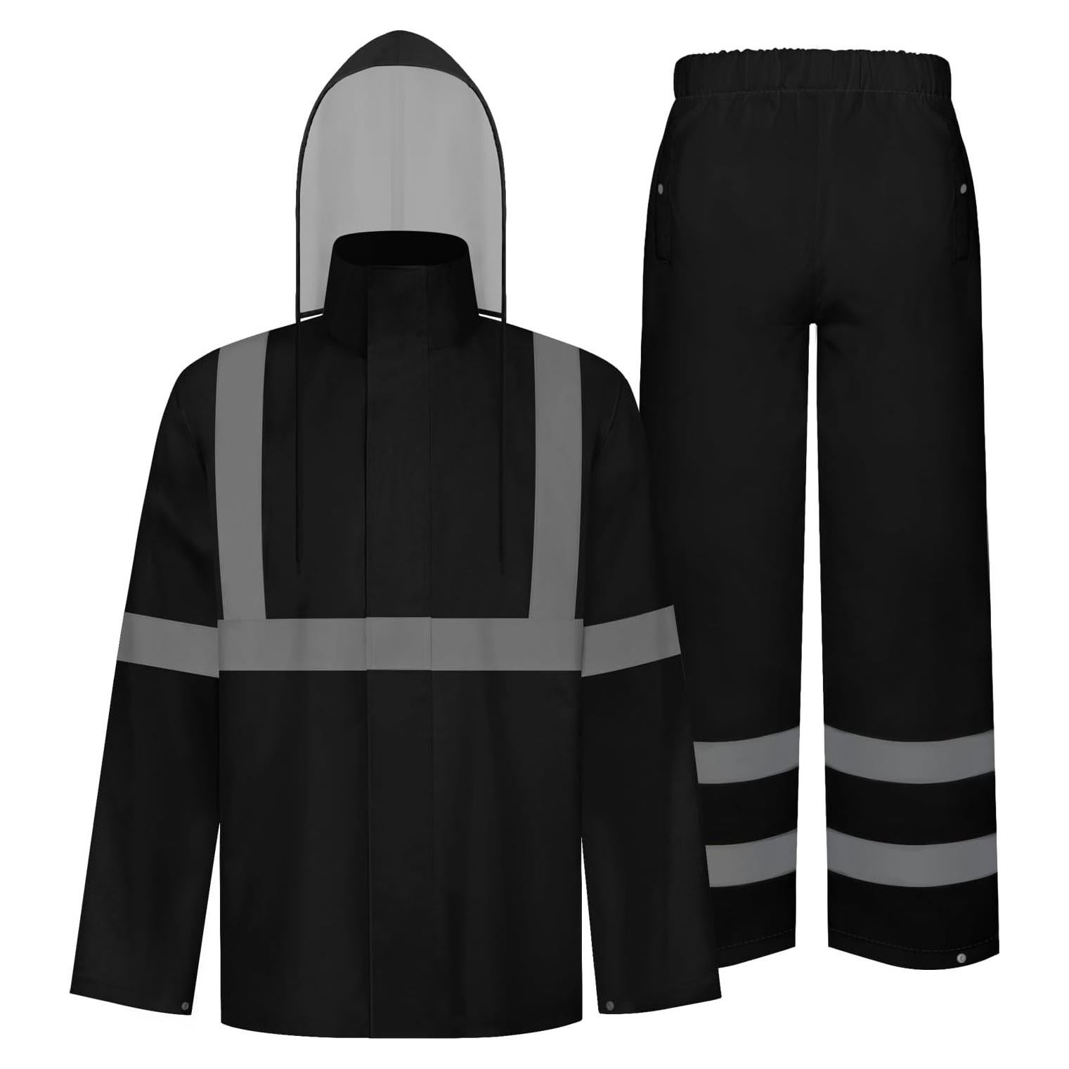 Traje de Lluvia TCCFCCT Hi Vis Impermeable L-XL Negro