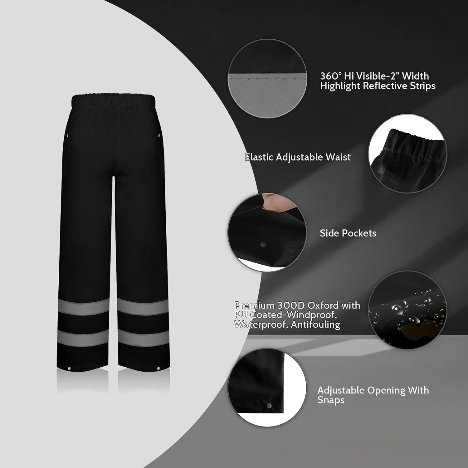 Traje de Lluvia TCCFCCT Hi Vis Impermeable L-XL Negro