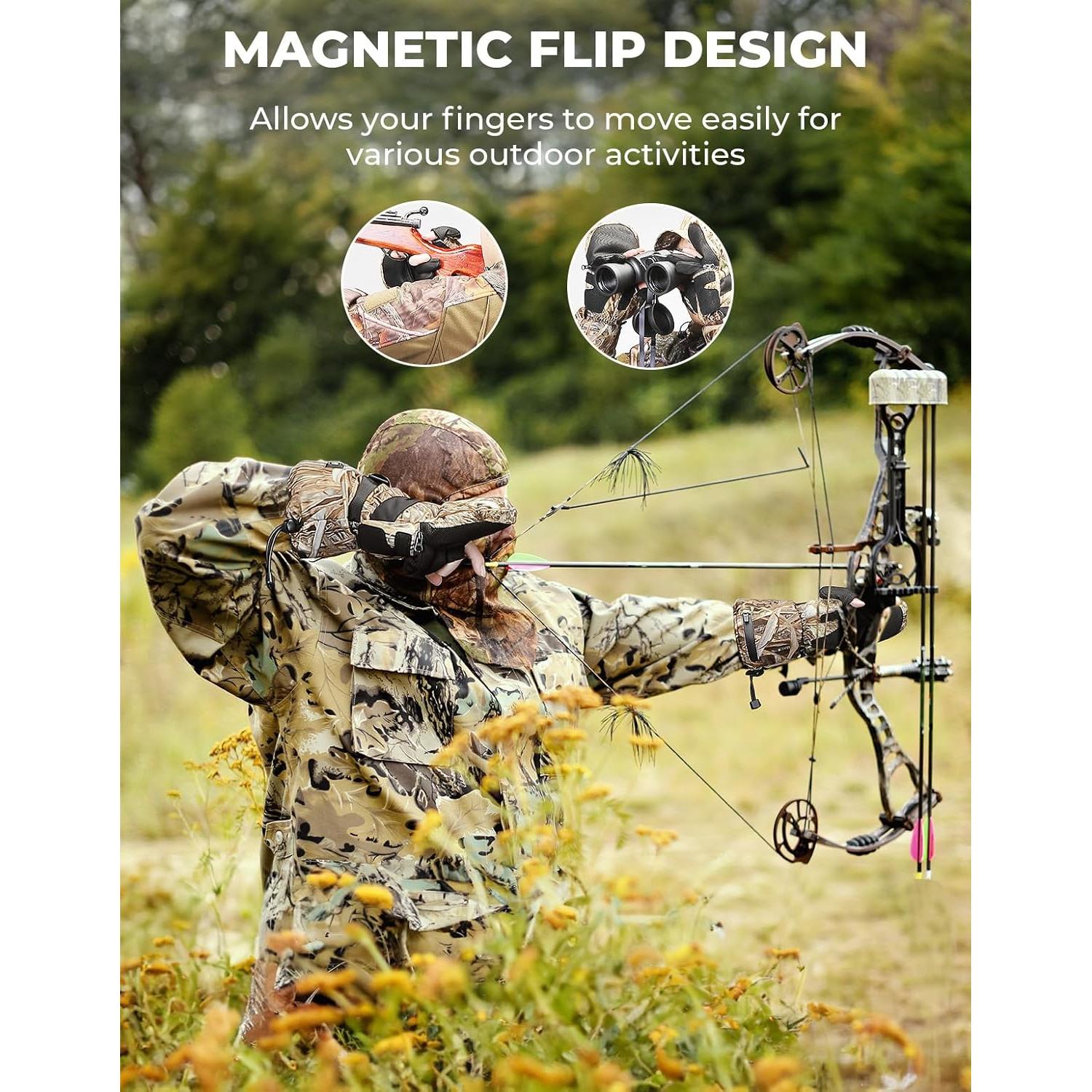 Guantes de Caza Calentados KEMIMOTO Camo Recargables Talla Grande